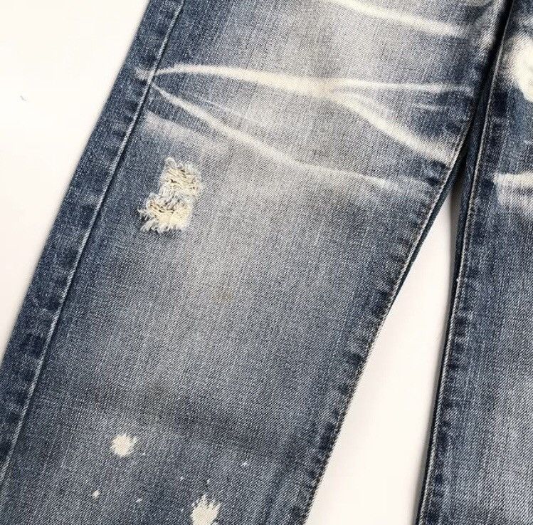 If Six Was Nine × Jean × Le Grande Bleu (L.G.B.) Denim Nero Custom Fadding Distressed Pants Size US 30 / EU 46 - 4 Thumbnail