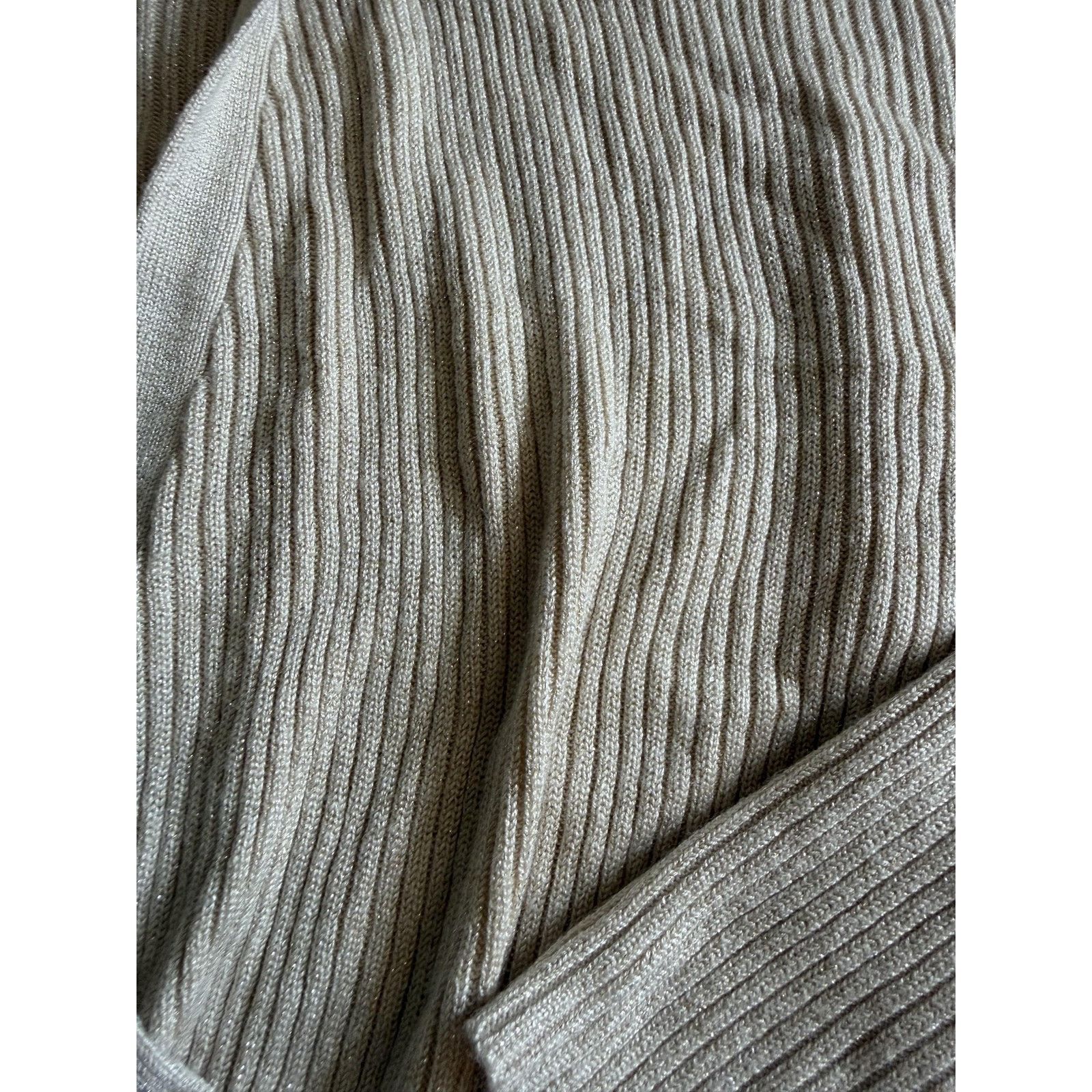 L'AGENCE L'AGENCE Sweater Womens XS/S Beige Wrap V Neck Metallic Size XS / US 0-2 / IT 36-38 - 2 Thumbnail