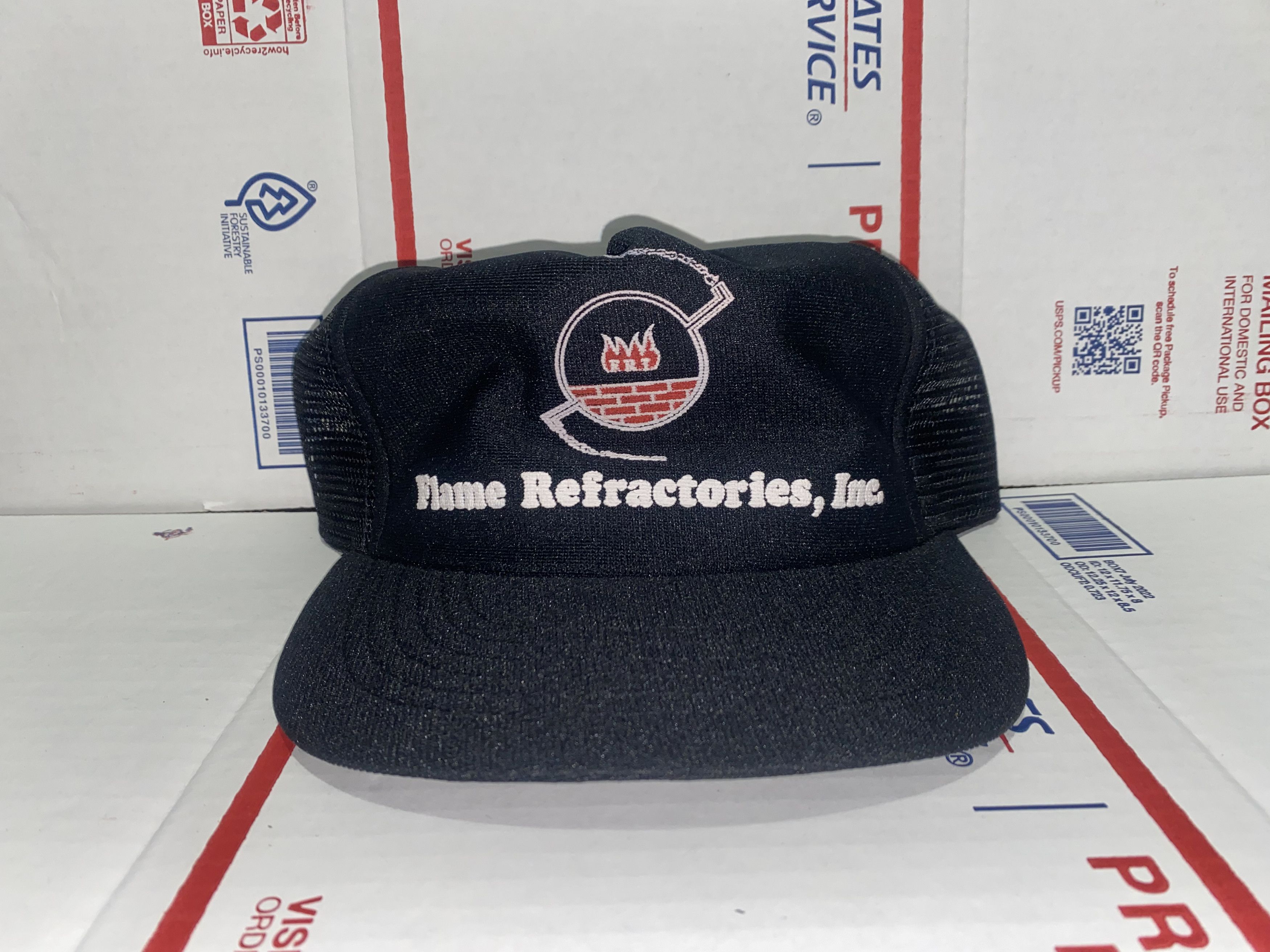 Vintage vtg Made USA Trucker Hat Snapback Cap Flame Refractories Inc Size ONE SIZE - 1 Thumbnail