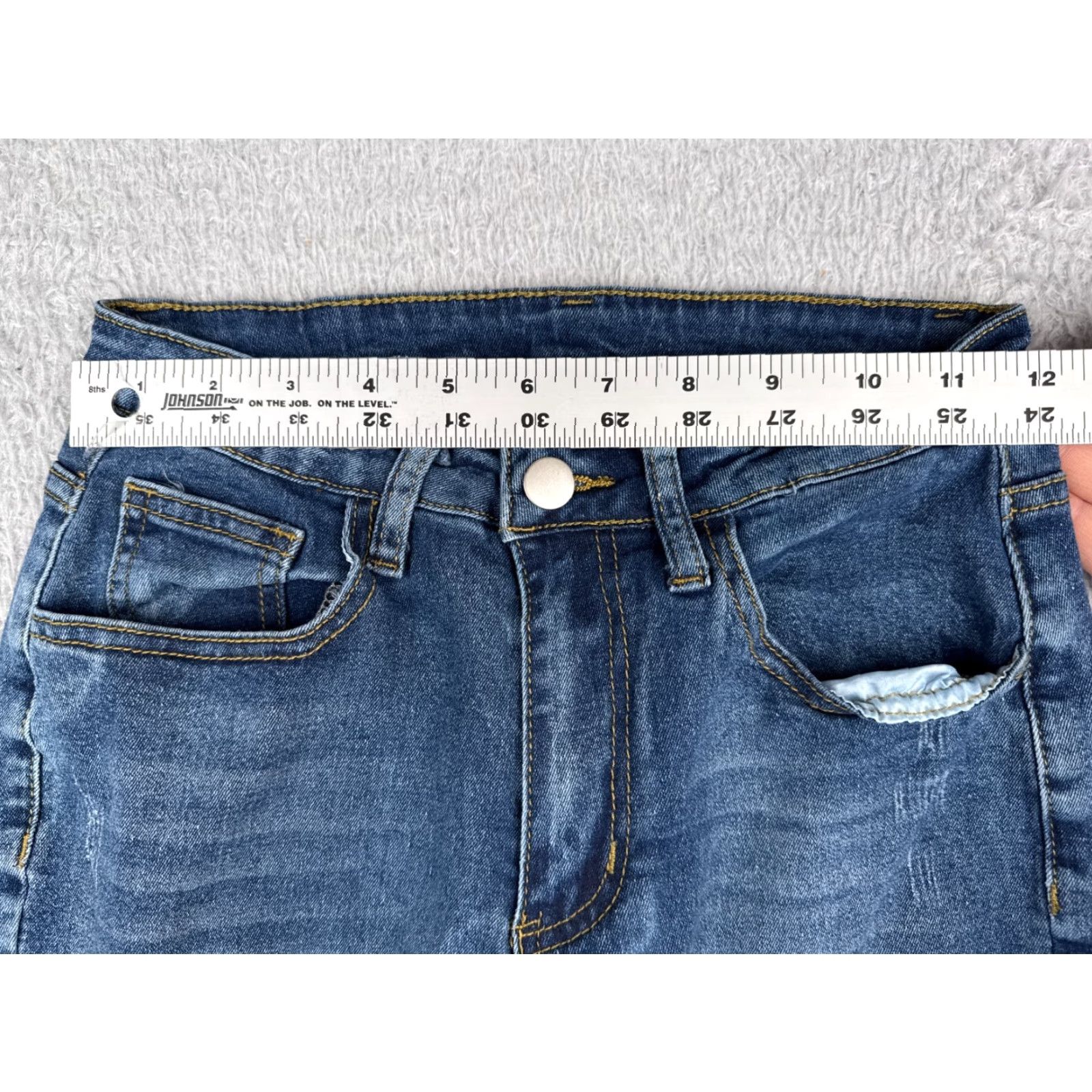 Shein SheIn Jeans Flared Denim Blue 26 30in Mid Rise Cotton Blend Stretch Regular Women Pants Vintage No Size 26" / US 2 / IT 38 - 6 Thumbnail