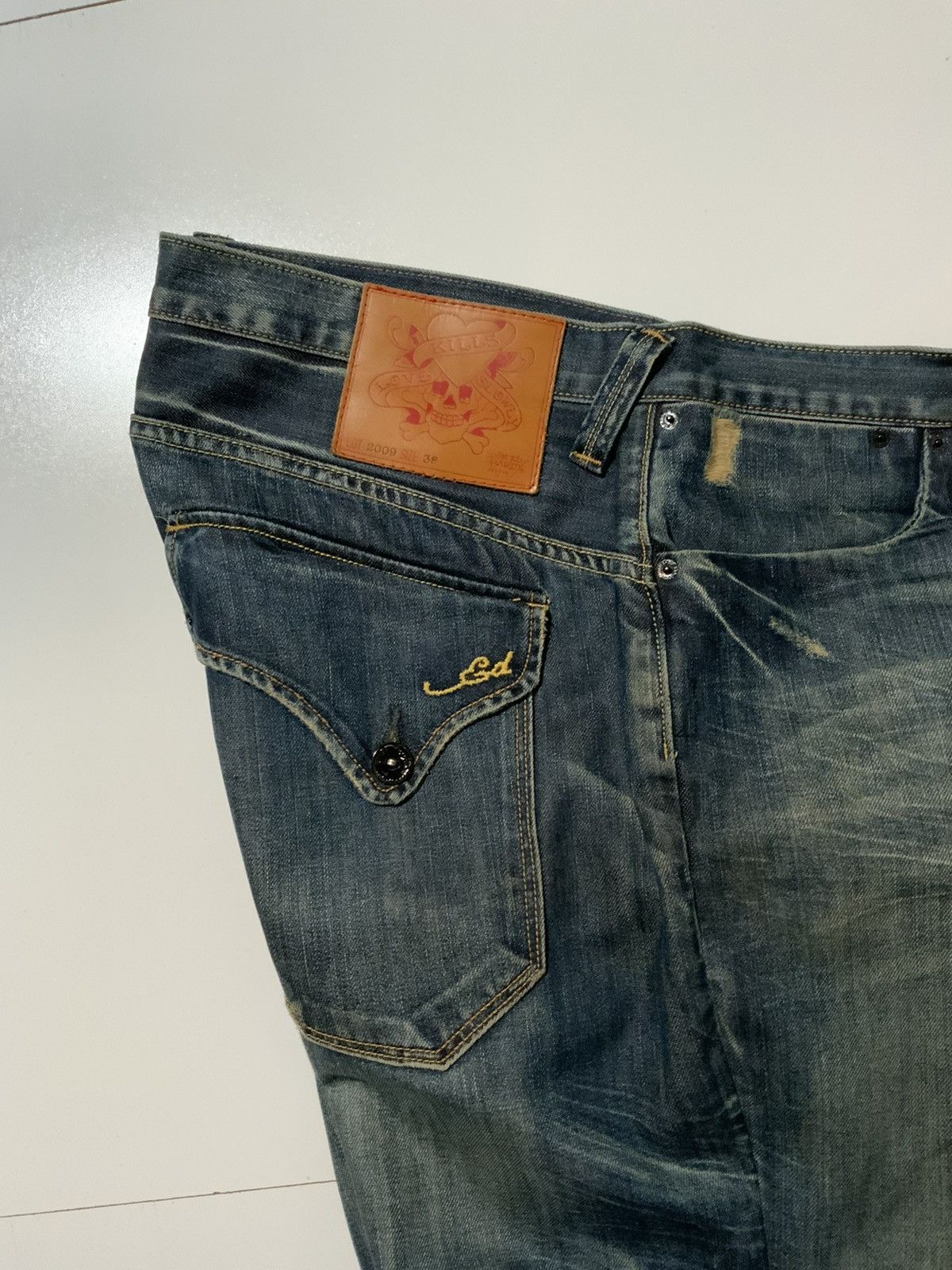 Ed Hardy Y2K Ed Hardy Audigier 2009 Button Fly Baggy Denim Jeans Size US 38 / EU 54 - 9 Thumbnail