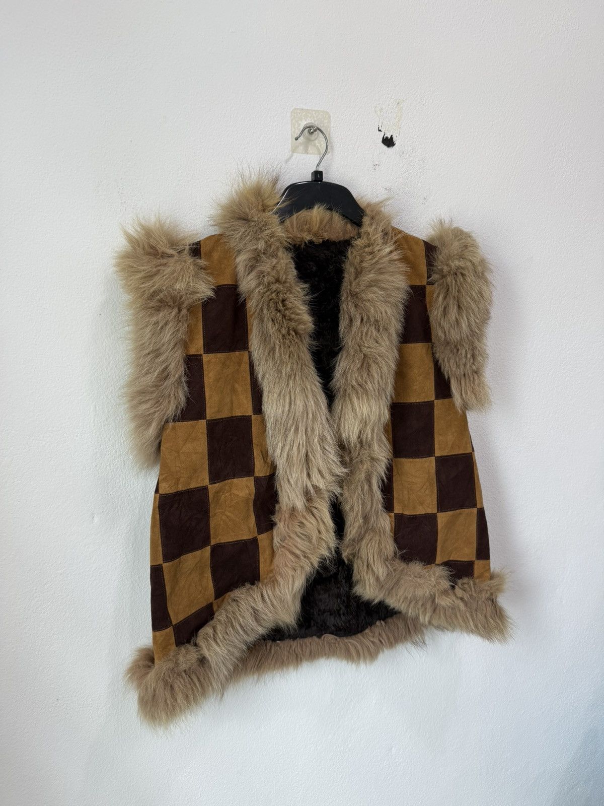 Le Grande Bleu (L.G.B.) Vintage Japanese Brand Plaid Leather Vest With Fur Rare Size US M / EU 48-50 / 2 - 3 Thumbnail