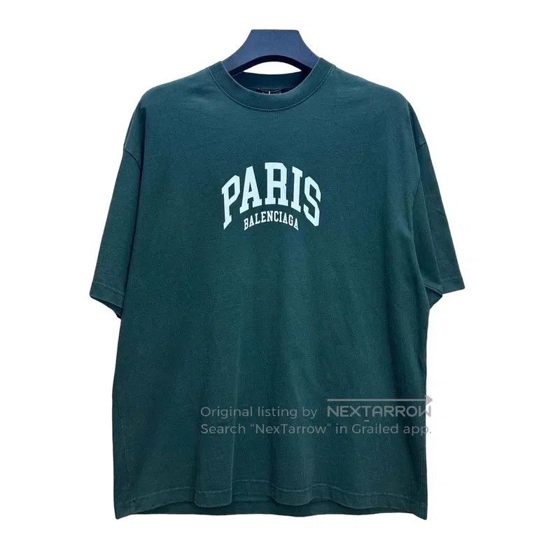 Balenciaga Balenciaga City Series Dark Green and White Retro T-Shirt Size US L / EU 52-54 / 3 - 1 Thumbnail