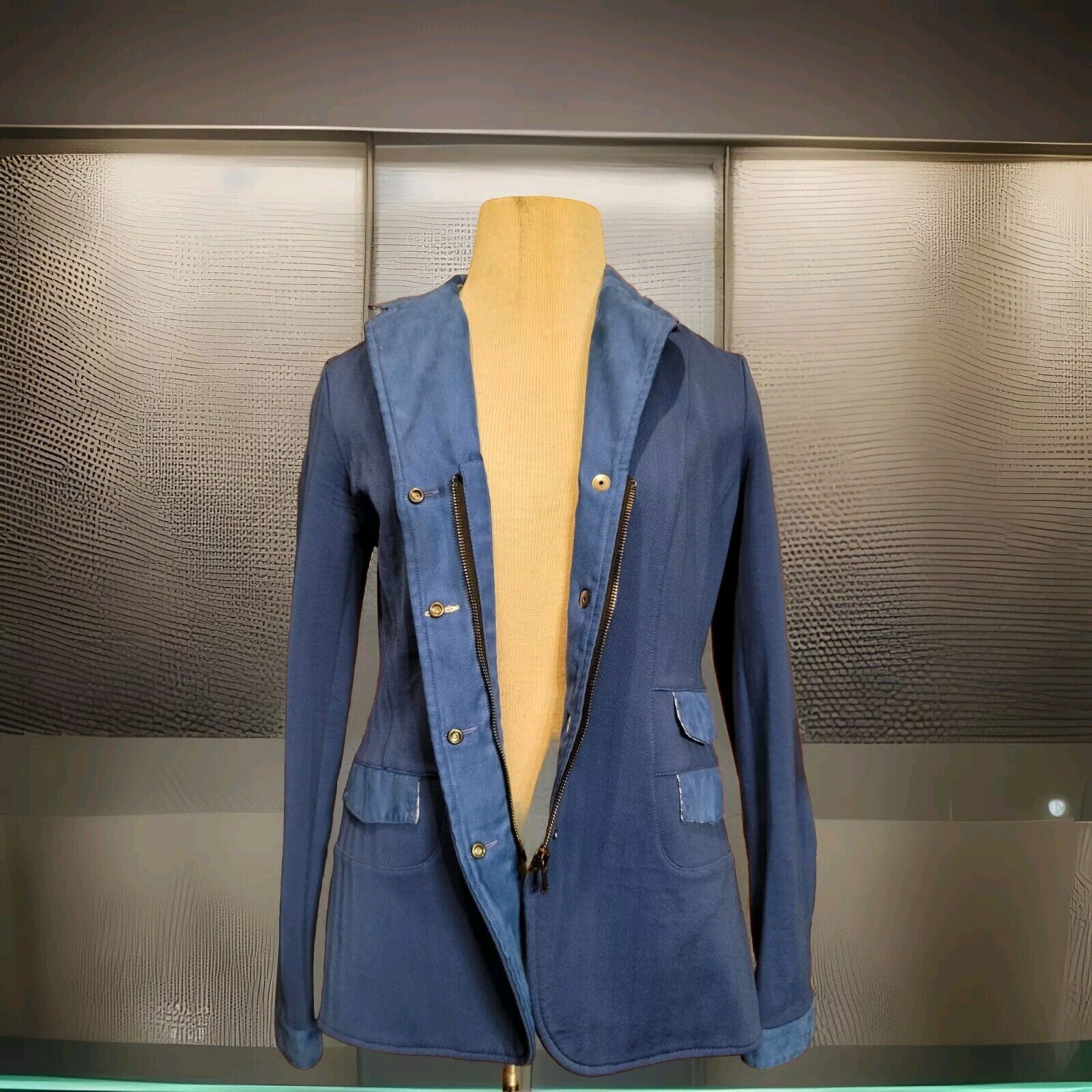 Other ANIMO WOMEN'S BLUE JACKET Size I-42 D-35 MADE IN ITALY Size S / US 4 / IT 40 - 3 Thumbnail