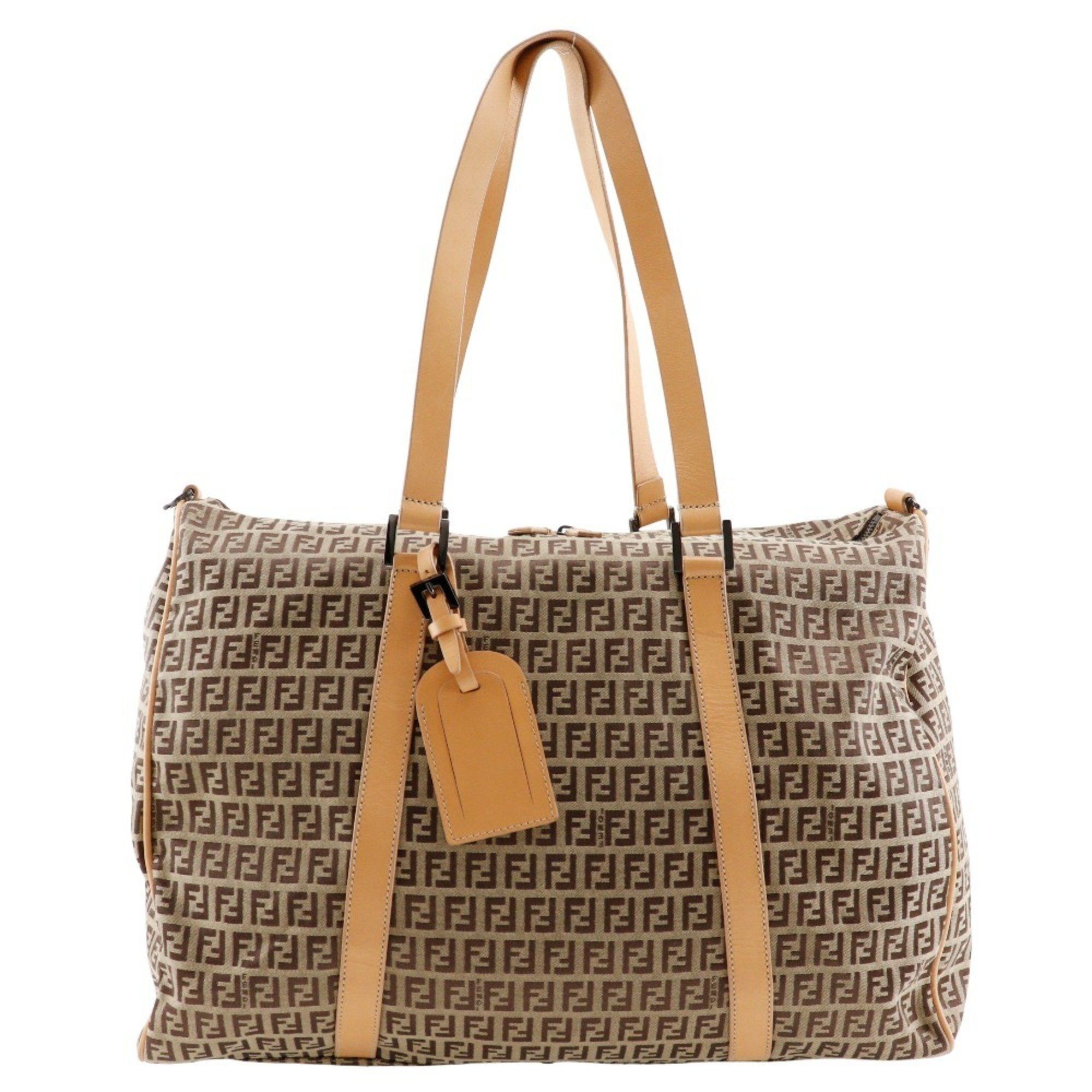 Fendi FENDI Zucchino Boston Bag 7VS014 Nylon Canvas x Leather Brown Double Unisex Size ONE SIZE - 1 Thumbnail