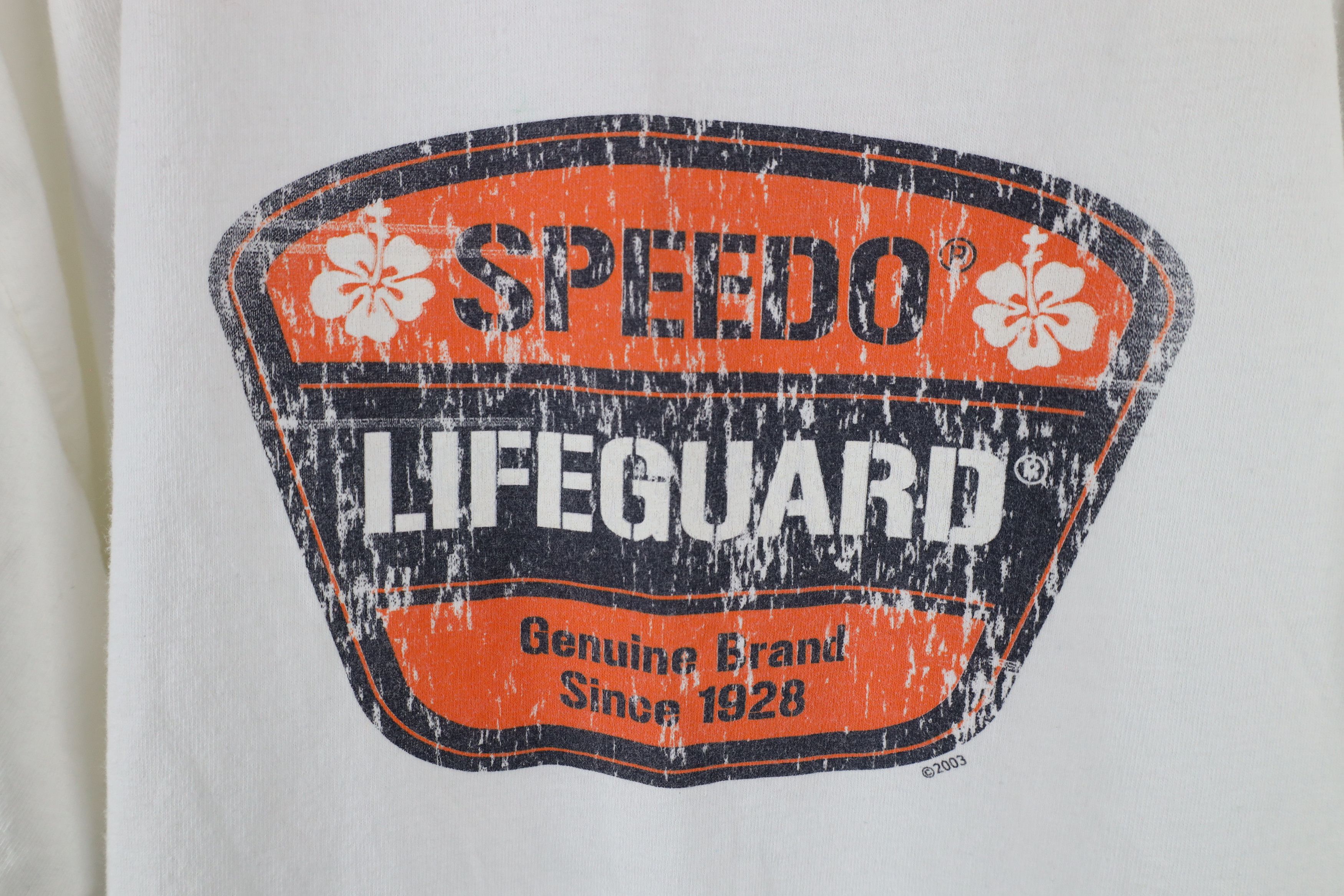 Speedo × Vintage Vintage Y2K 2003 Speedo Spell Lifeguard Short Sleeve T-Shirt Size US XXL / EU 58 / 5 - 4 Thumbnail