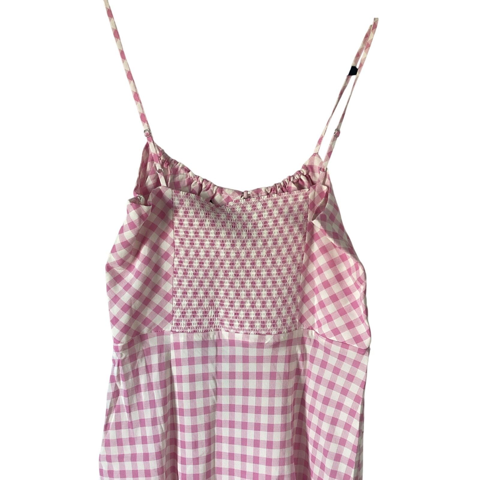Realisation Par NWT REALISATION PAR Elsa Gingham Midi Dress 100% Silk Sz M Size M / US 6-8 / IT 42-44 - 5 Thumbnail