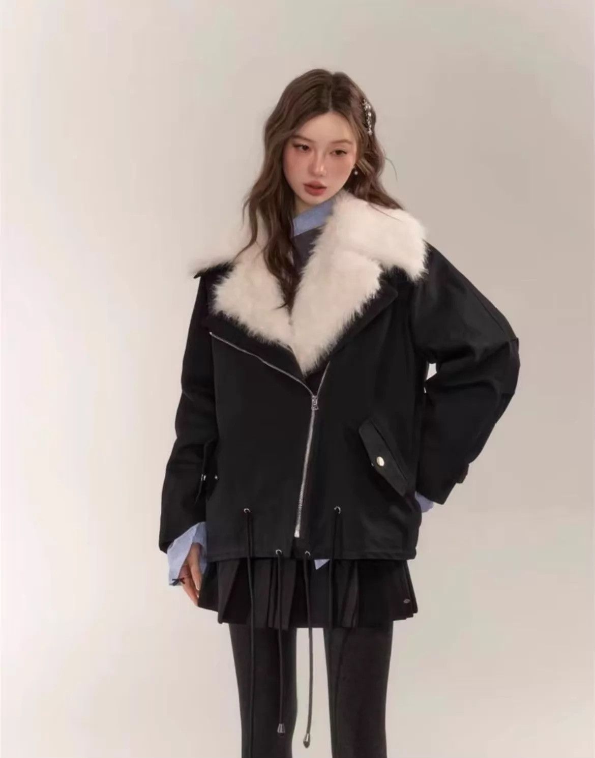 Saint Laurent Paris SLP 2-in-1 Leather Biker & Fox Fur Vest 36 Size XS / US 0-2 / IT 36-38 - 2 Thumbnail
