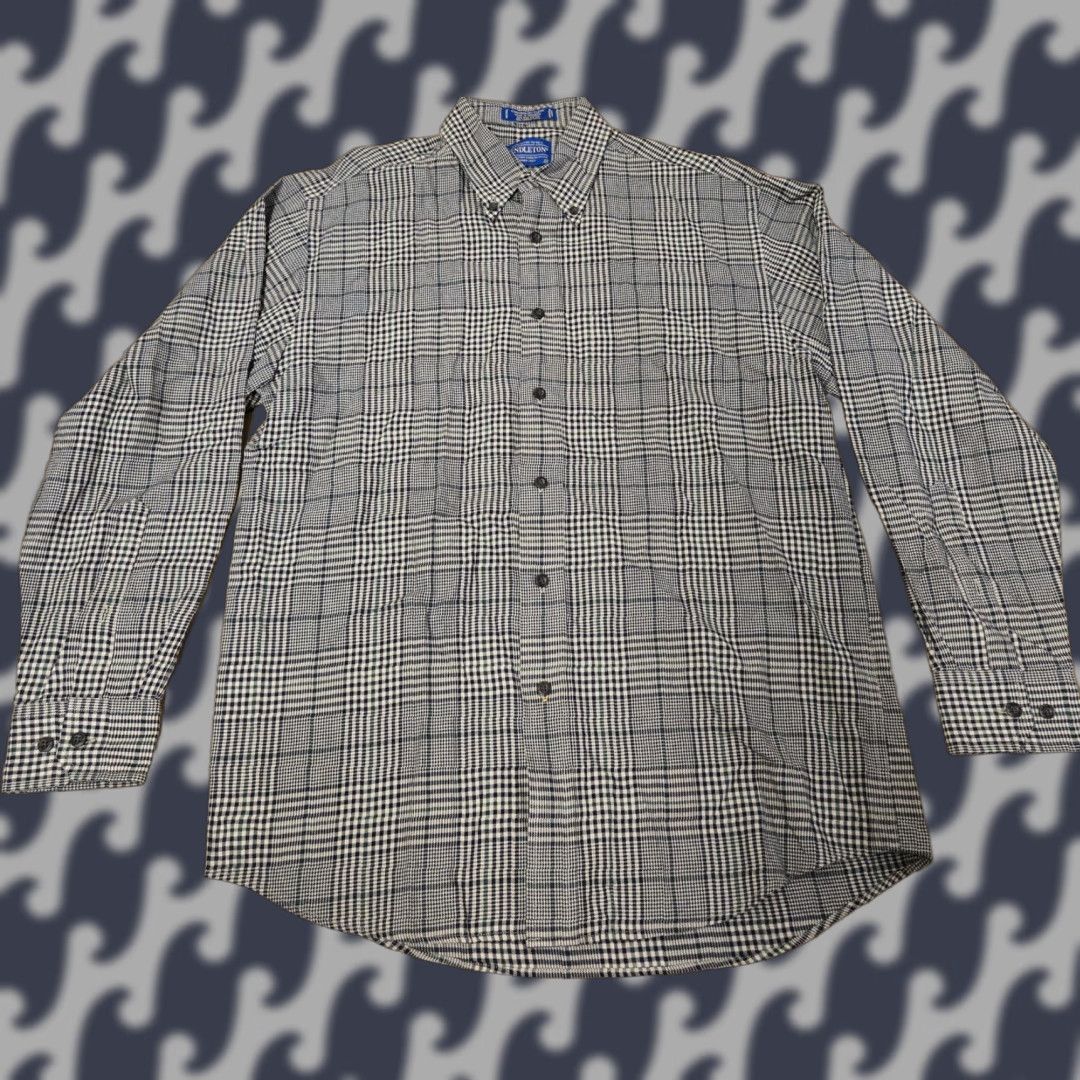 Pendleton VINTAGE Pendleton Shirt Mens M Glen Plaid Canterbury Cloth Merino Wool Pima Wood? Size US M / EU 48-50 / 2 - 1 Thumbnail