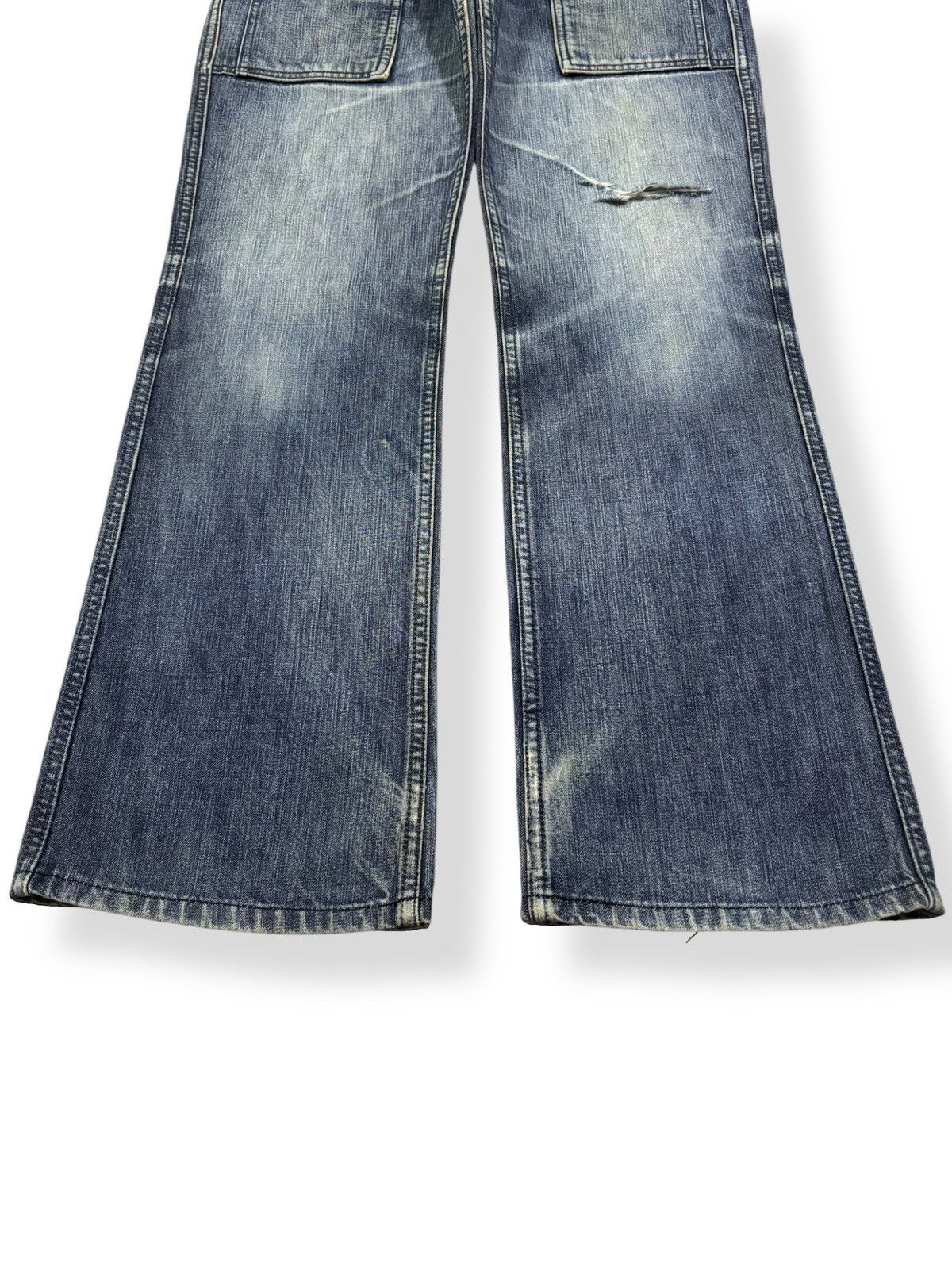 1017 ALYX 9SM Vintage Japanese Brand Faded Whiskers Bush Pants Denim Size US 29 - 8 Thumbnail