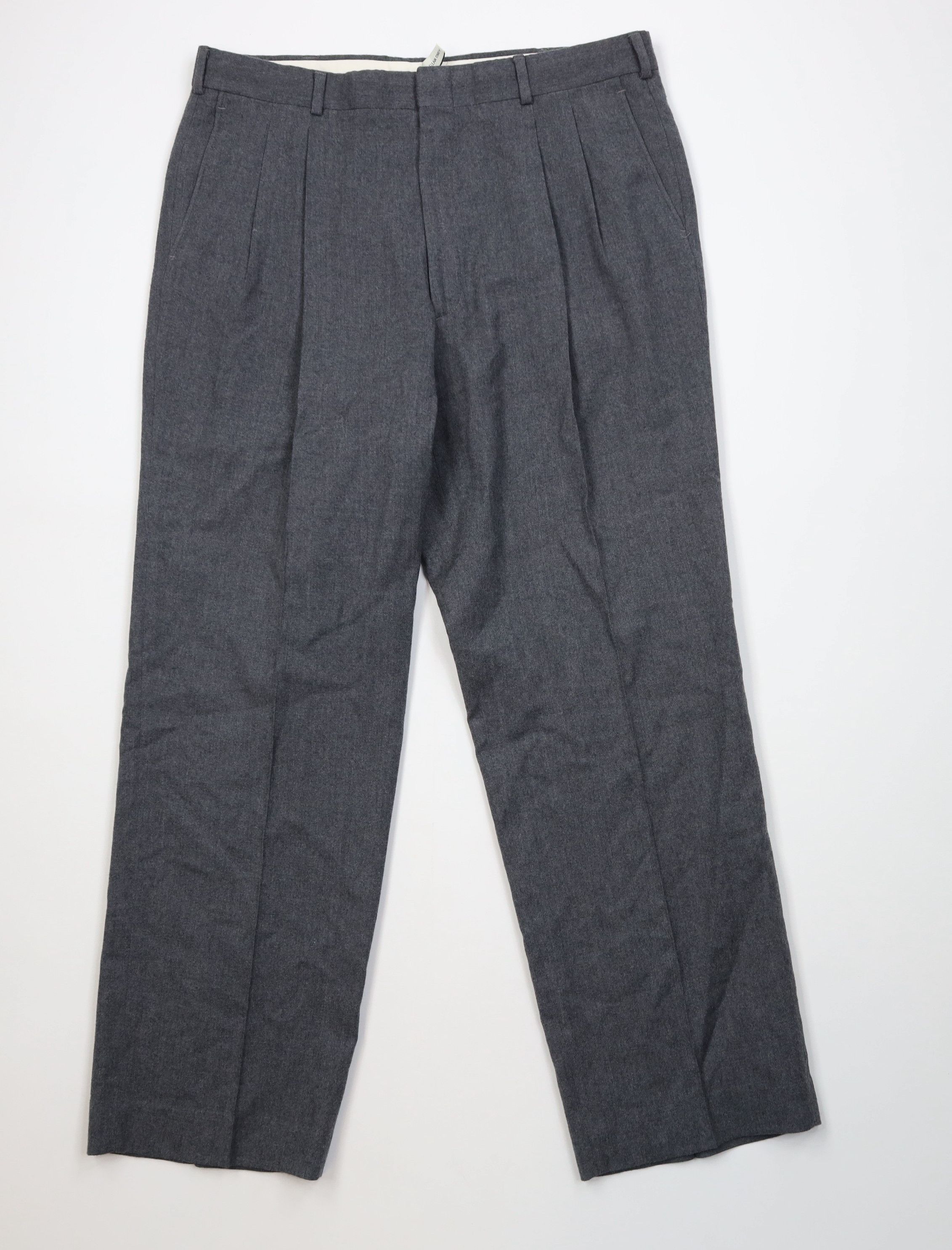 Vintage Vintage 70s Streetwear Wool Wide Leg Chino Pants Gray USA Size US 34 / EU 50 - 1 Thumbnail