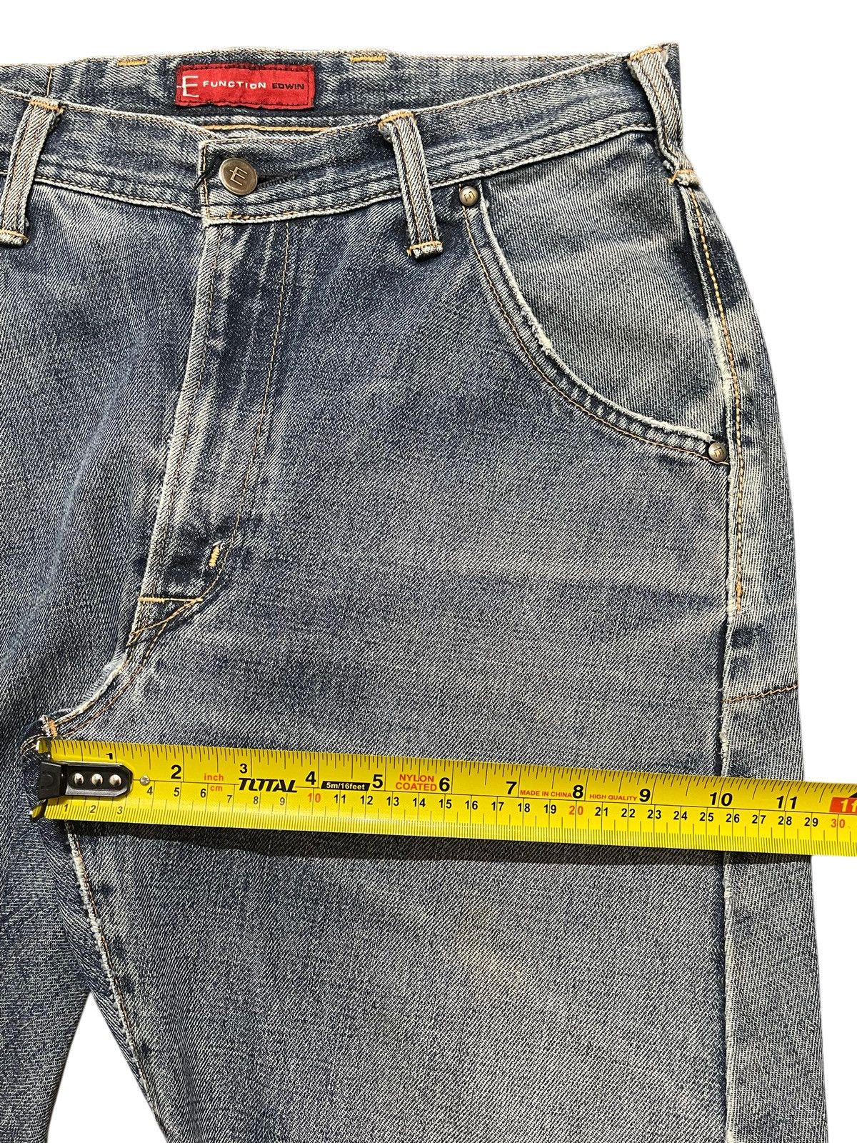 Edwin Vintage Edwin E-Function Blue Faded Wash Clawmark Loose Fits Size US 30 / EU 46 - 17 Thumbnail