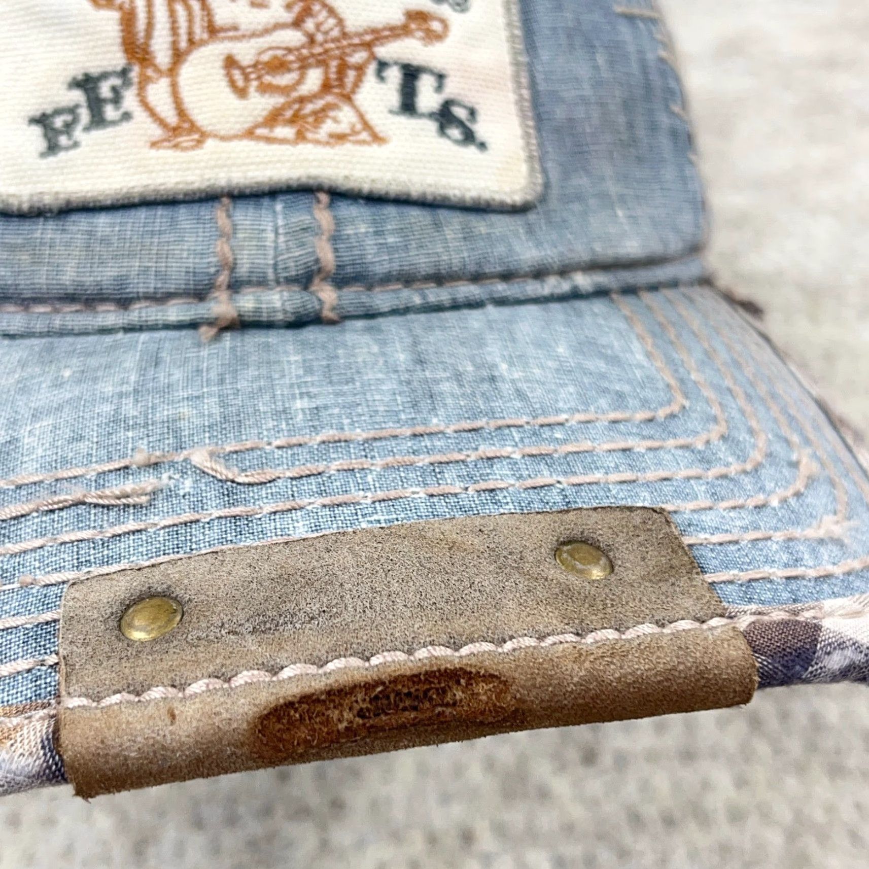 True Religion VINTAGE True Religion Hat Cap Strap Back Buddha Patch Distressed Y2K Size US 35 - 2 Thumbnail