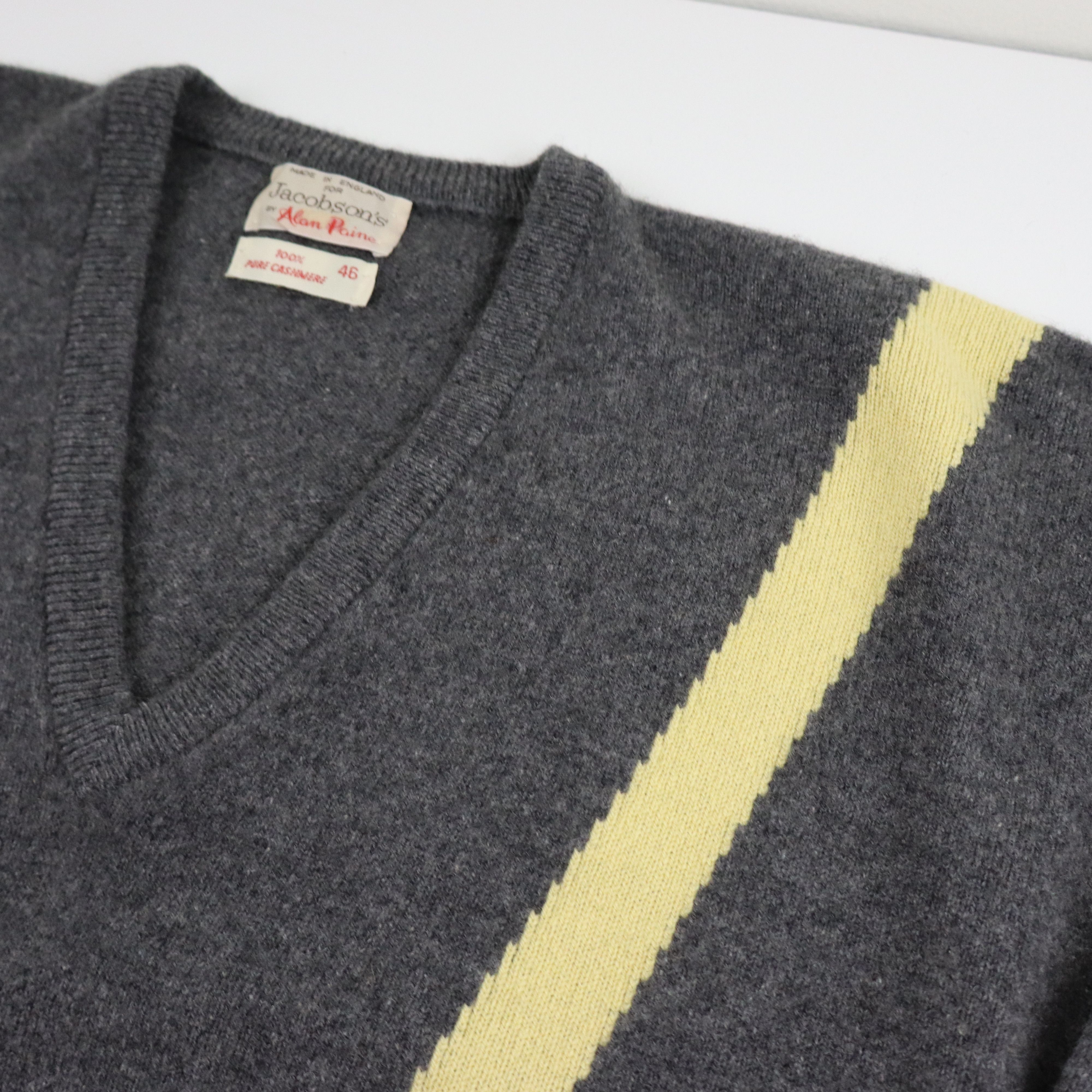 Alan Paine Vintage 70s 80s 100% Cashmere Mad Men Sweater Large 46 Size US L / EU 52-54 / 3 - 6 Thumbnail