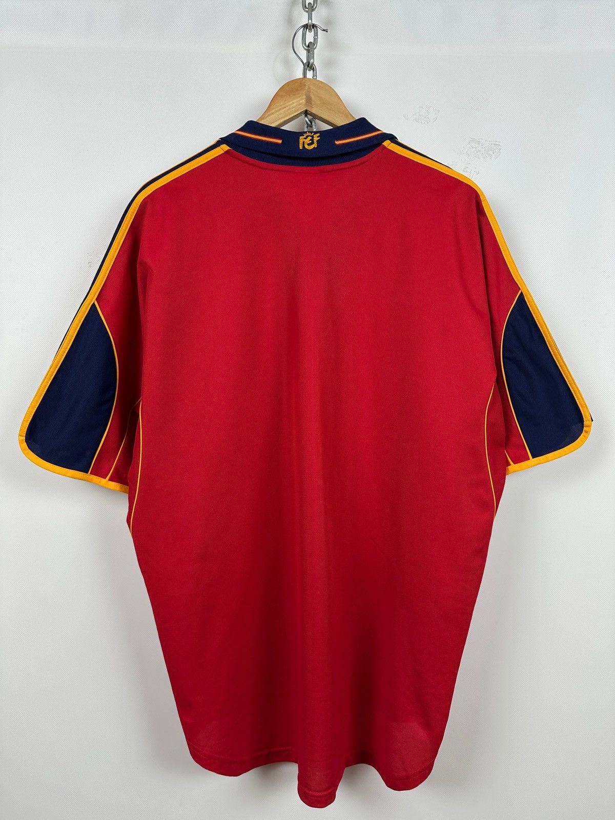 Adidas 1999/2002 Adidas Spain National Team Vintage Soccer Jersey Size US XL / EU 56 / 4 - 2 Thumbnail