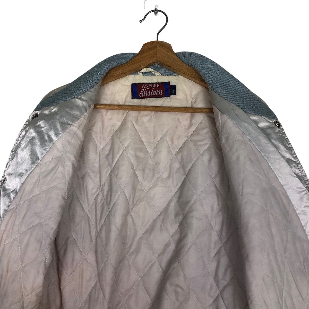 Japanese Brand 🔥Vtg Satin Bomber Jacket Chicago Big Logo Spell Out Size US L / EU 52-54 / 3 - 12 Thumbnail