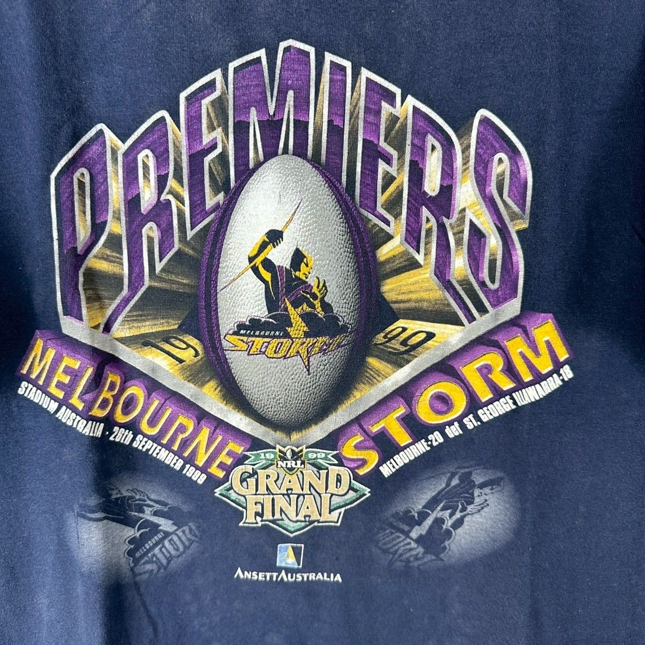 Vintage Vintage 1999 Melbourne Storm Premiers Grand Final NRL Tee Size US L / EU 52-54 / 3 - 7 Thumbnail