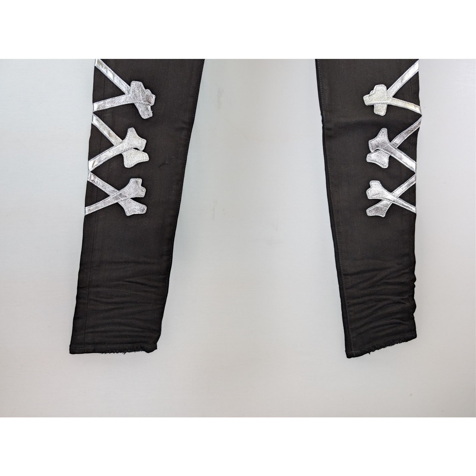 Amiri o1rshd1 Bones Jean Denim Jeans in Black/Silver Size US 30 / EU 46 - 4 Thumbnail