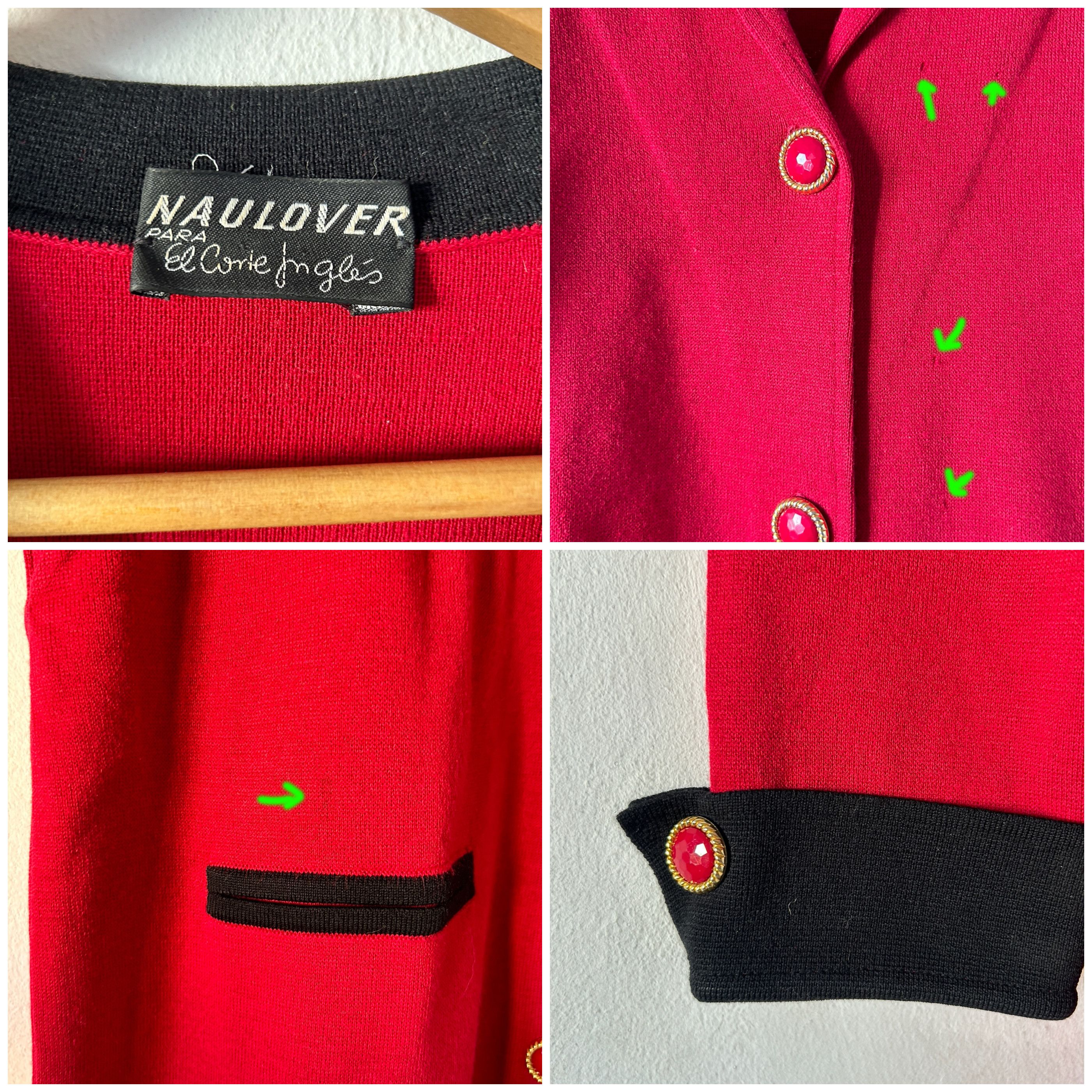 Vintage Vintage red wool shirt dress with black trim Size M / US 6-8 / IT 42-44 - 9 Thumbnail