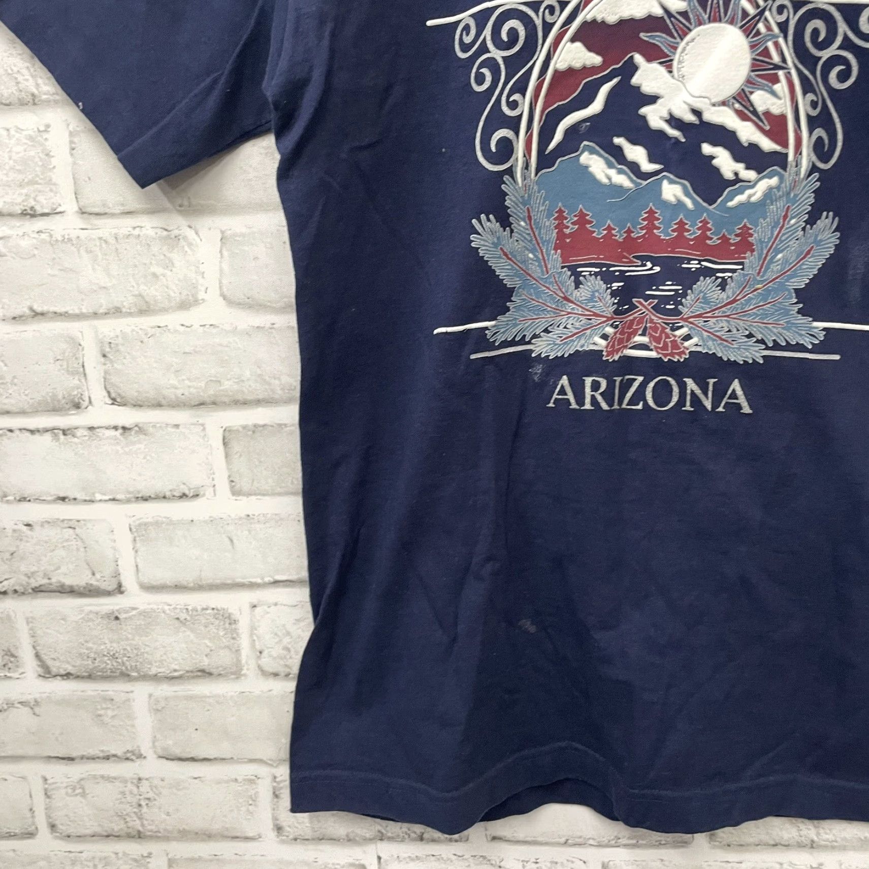 Vintage VINTAGE Murina Tee Shirt Mens M Blue 100% Cotton Stitch USA SINGLE STITCH Size US M / EU 48-50 / 2 - 3 Thumbnail