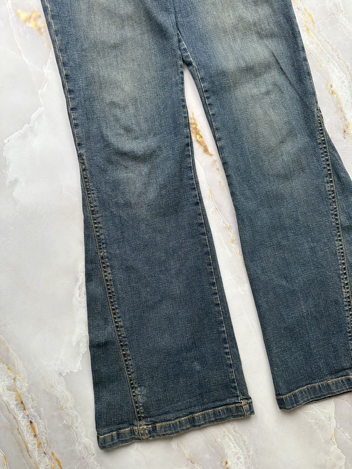 Japanese Brand Vintage Flared Jeans With Belt Size 27" / US 4 / IT 40 - 4 Thumbnail