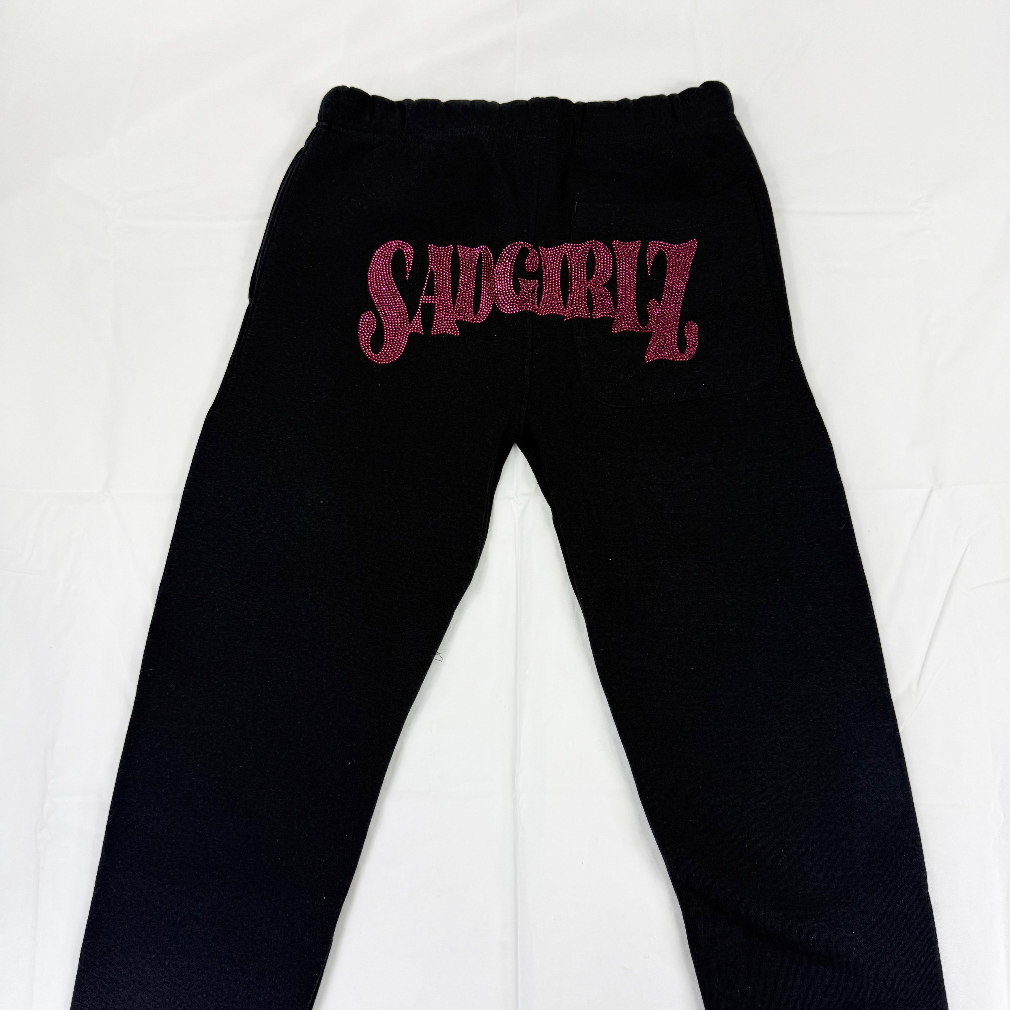 Sad Boys Sad Boyz Sad Girlz Black Rhinestone Sadgirlz Sweatpants Size 29" - 2 Thumbnail
