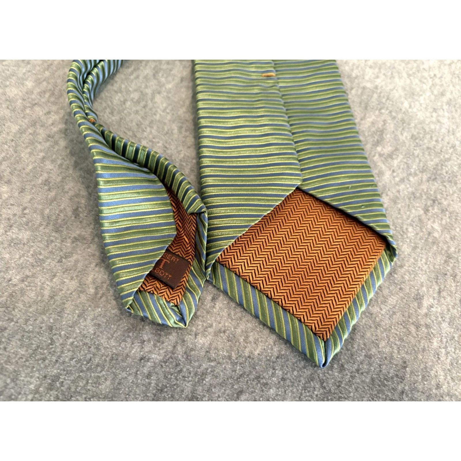 Robert Talbott Robert Talbott Chelsea Silk Tie Green Striped Men Tie 57-60in Silk Classic Length Mens Size ONE SIZE - 2 Thumbnail