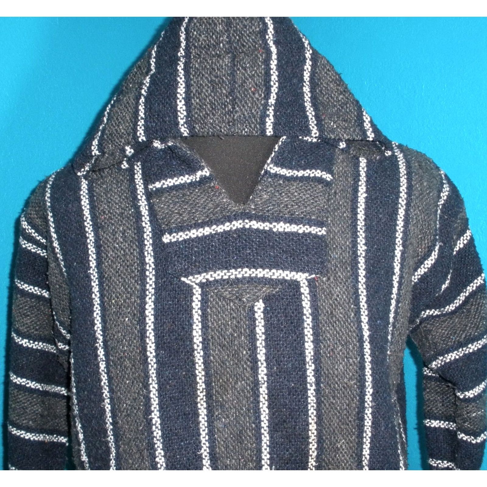 Sunspel Sunspecs Hooded Pullover Poncho Adult S/M Multicolor Striped Knit Acrylic Hoodie Shirt Size US S / EU 44-46 / 1 - 2 Thumbnail
