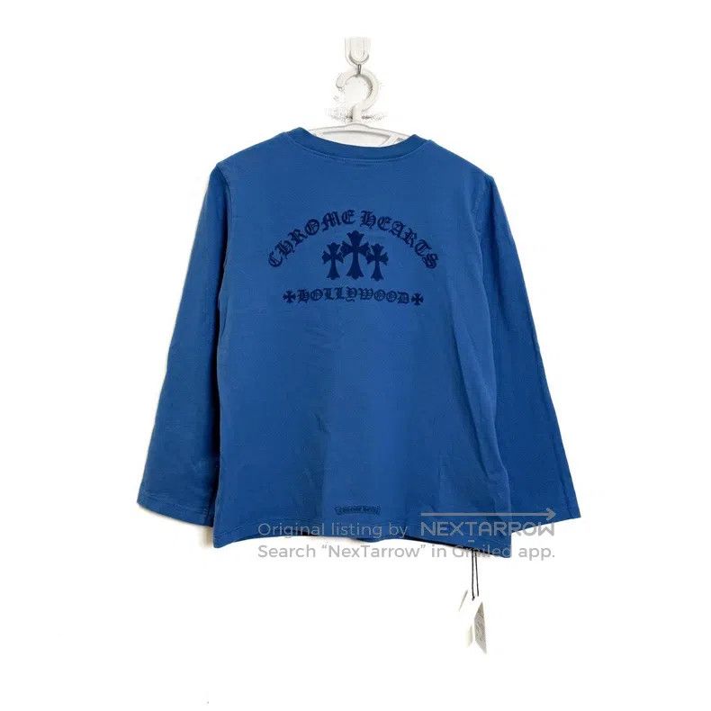 Chrome Hearts CHROME HEARTS Size M Blue three cross flocking long sleeve Size US M / EU 48-50 / 2 - 2 Thumbnail