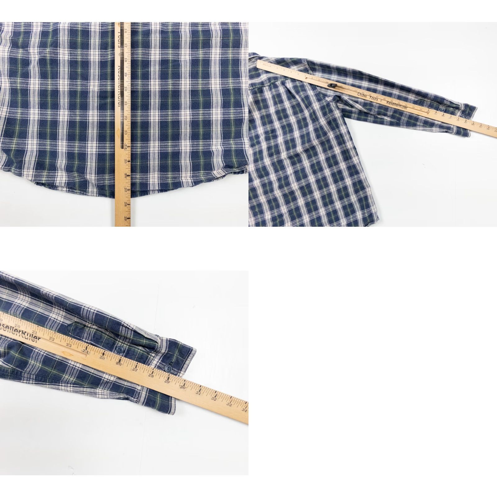 Vintage L.L. Bean Mens Shirt Long Sleeve Button-Up Heavy Cotton Plaid Blue Adult Medium Size M Regular Fit Size US M / EU 48-50 / 2 - 8 Thumbnail