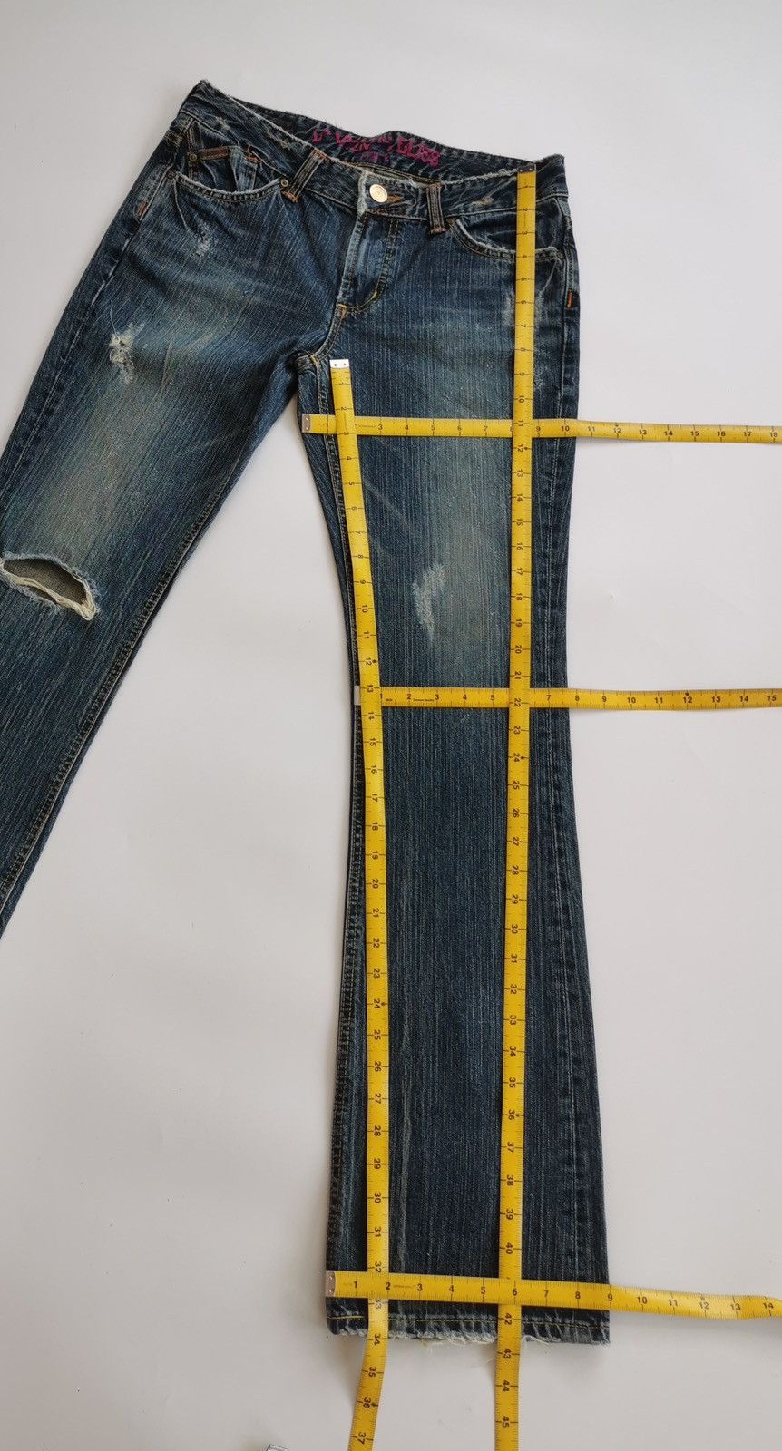 Edwin Bootcut Edwin Something Vienus Distressed Denim Jeans Size 30" / US 8 / IT 44 - 13 Thumbnail