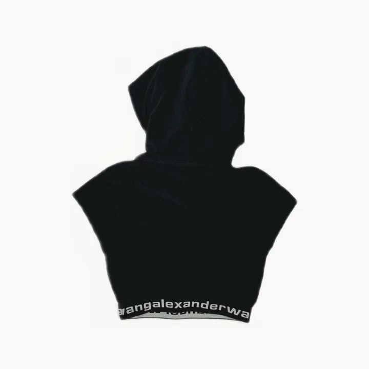 Alexander Wang Alexander Wang Black Logo Crop Hooded Sweatshirt - Size XS / US 0-2 / IT 36-38 - 3 Thumbnail