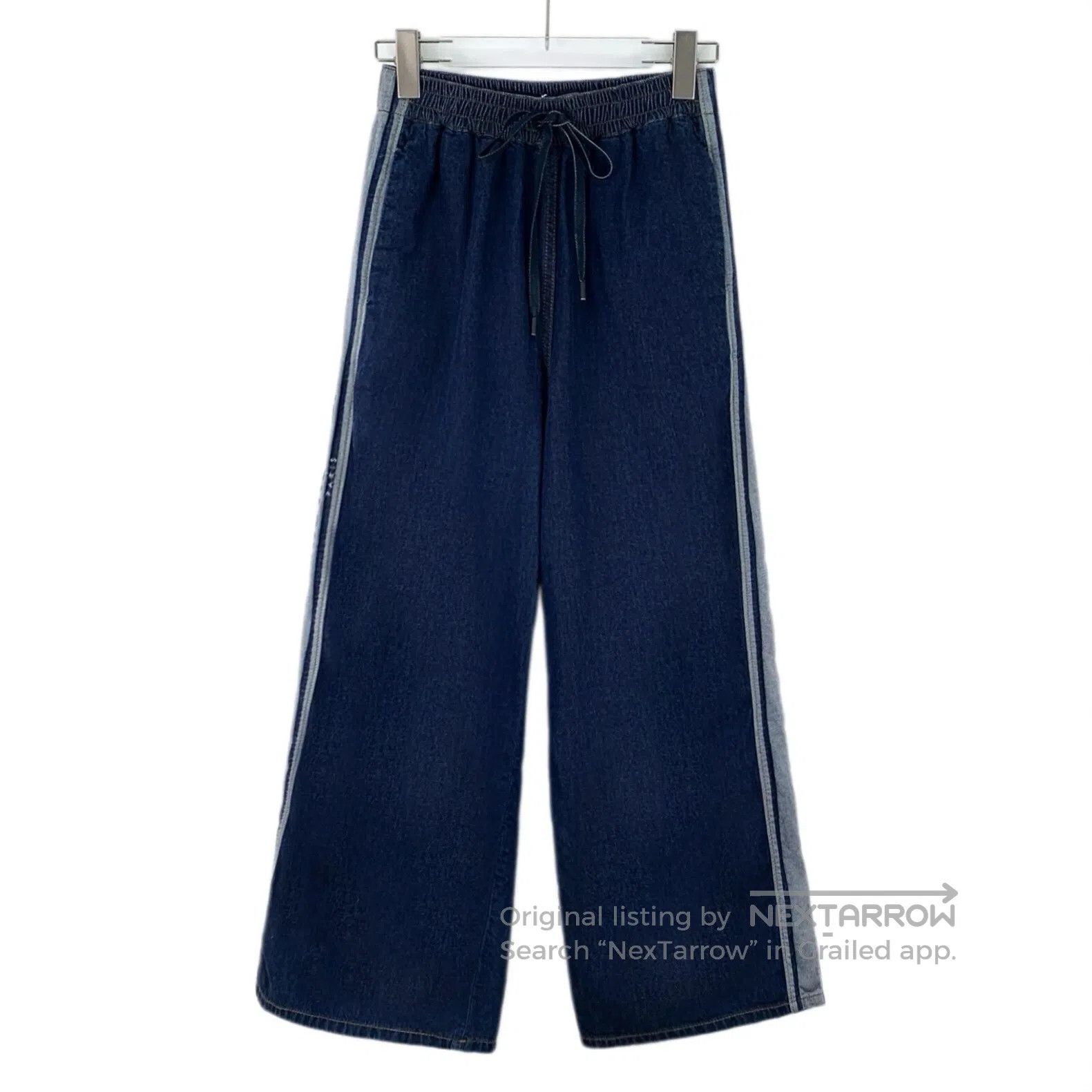 Dior Dior Dark Blue Side Logo Letter Cotton Denim Wide Leg Trou Size US 34 / EU 50 - 1 Thumbnail