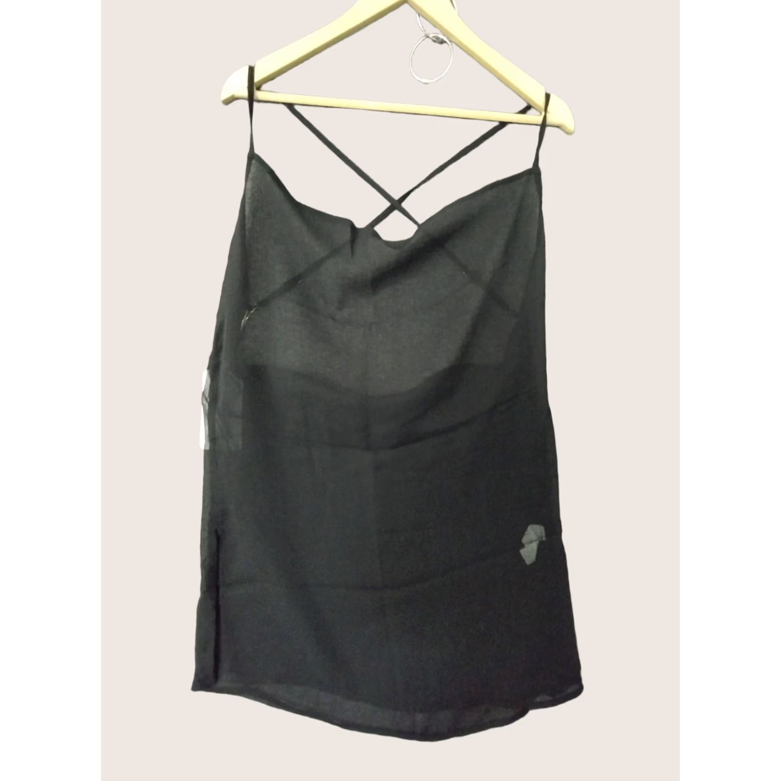 Swims Toluca Swim Women's Mini Cowl Neck Sheer Dress Onyx M Blue Sleeveless Knee Length Straps Casual Summer, Vintage: No Size M / US 6-8 / IT 42-44 - 1 Thumbnail