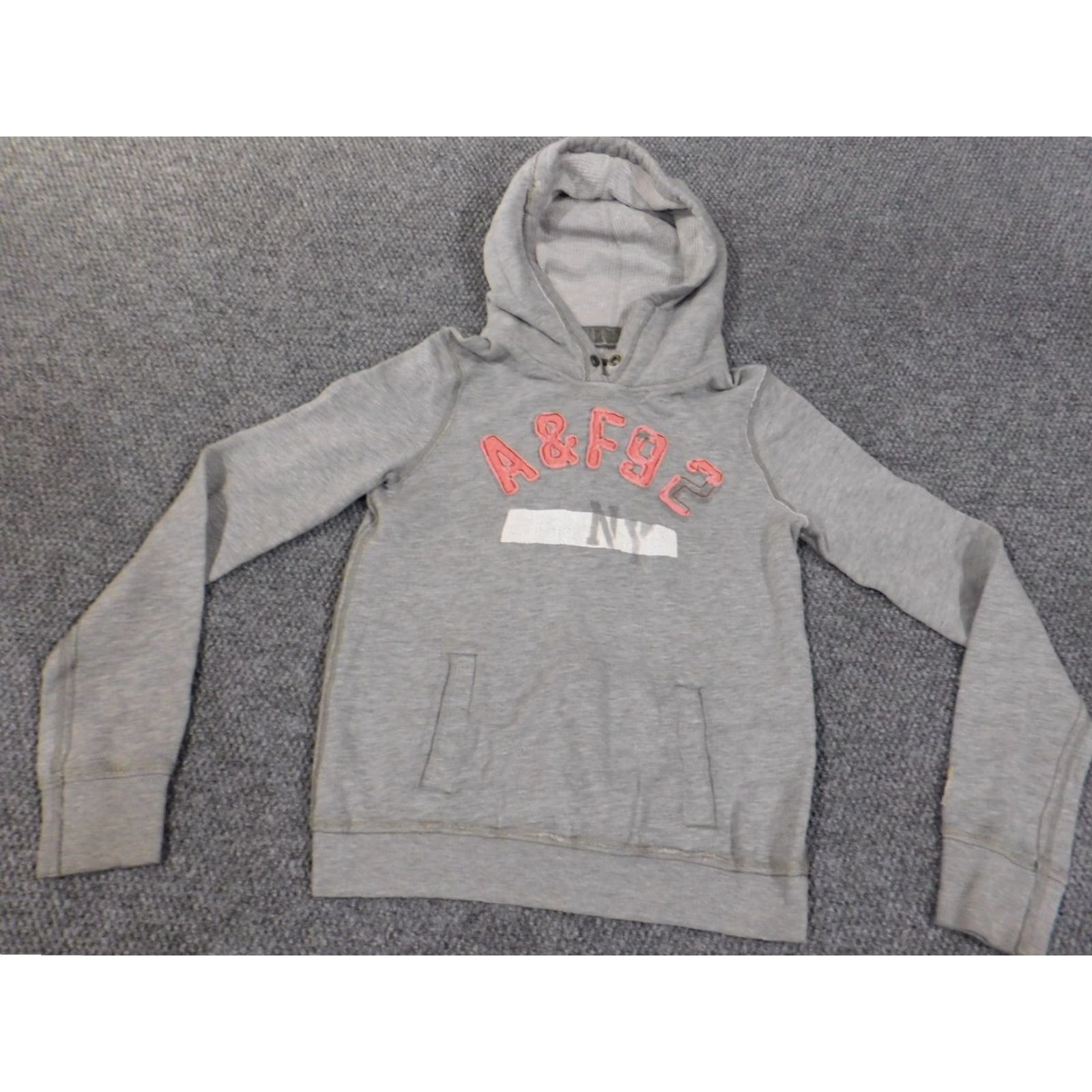 Abercrombie & Fitch VINTAGE Abercrombie & Fitch Hoodie Women Large Pullover Gray Embroidered Logo Size L / US 10 / IT 46 - 3 Thumbnail