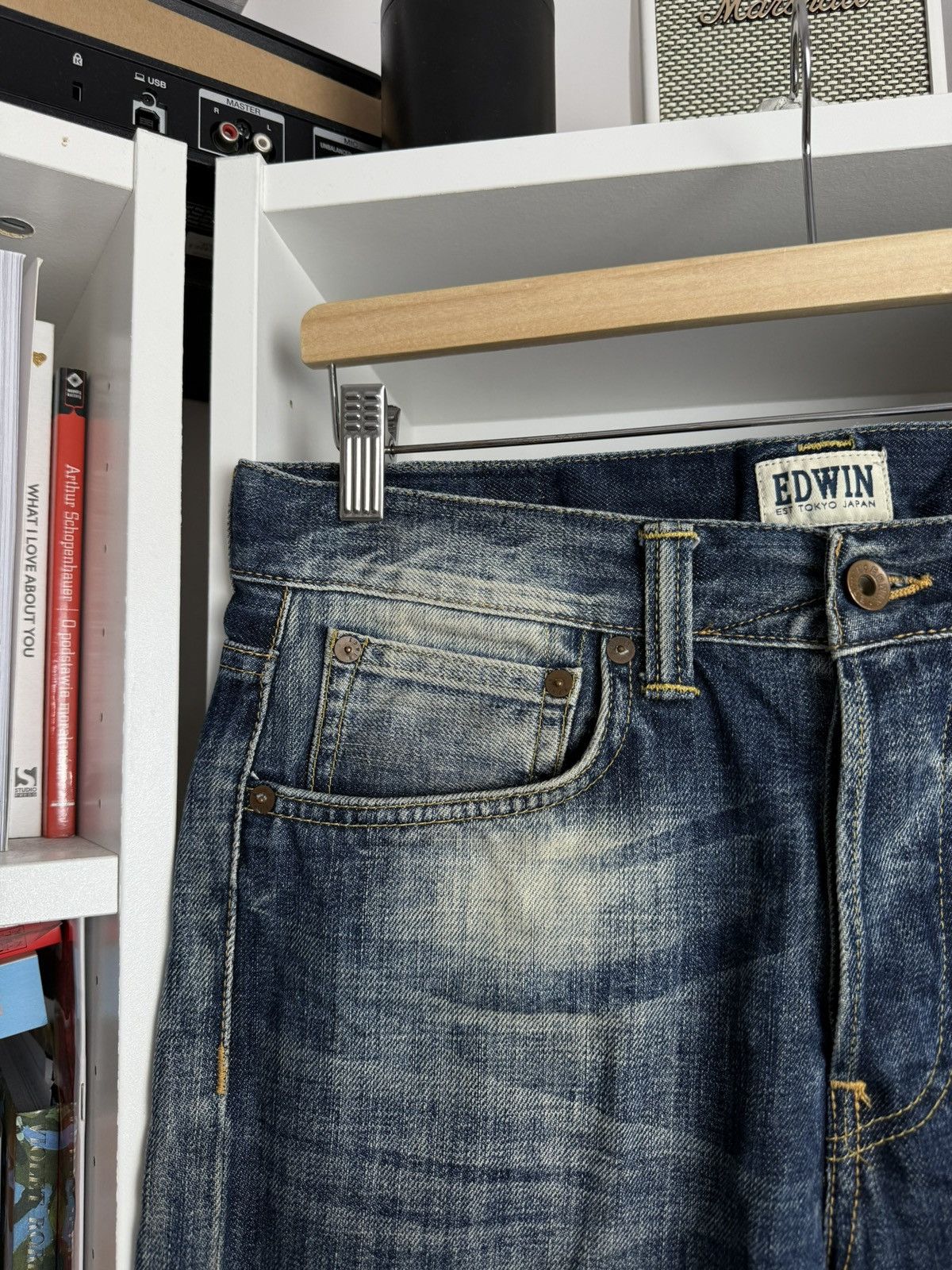 Edwin × Japanese Brand Vintage Edwin washed distressed denim selvedge pants 30x32 Size US 30 / EU 46 - 4 Thumbnail