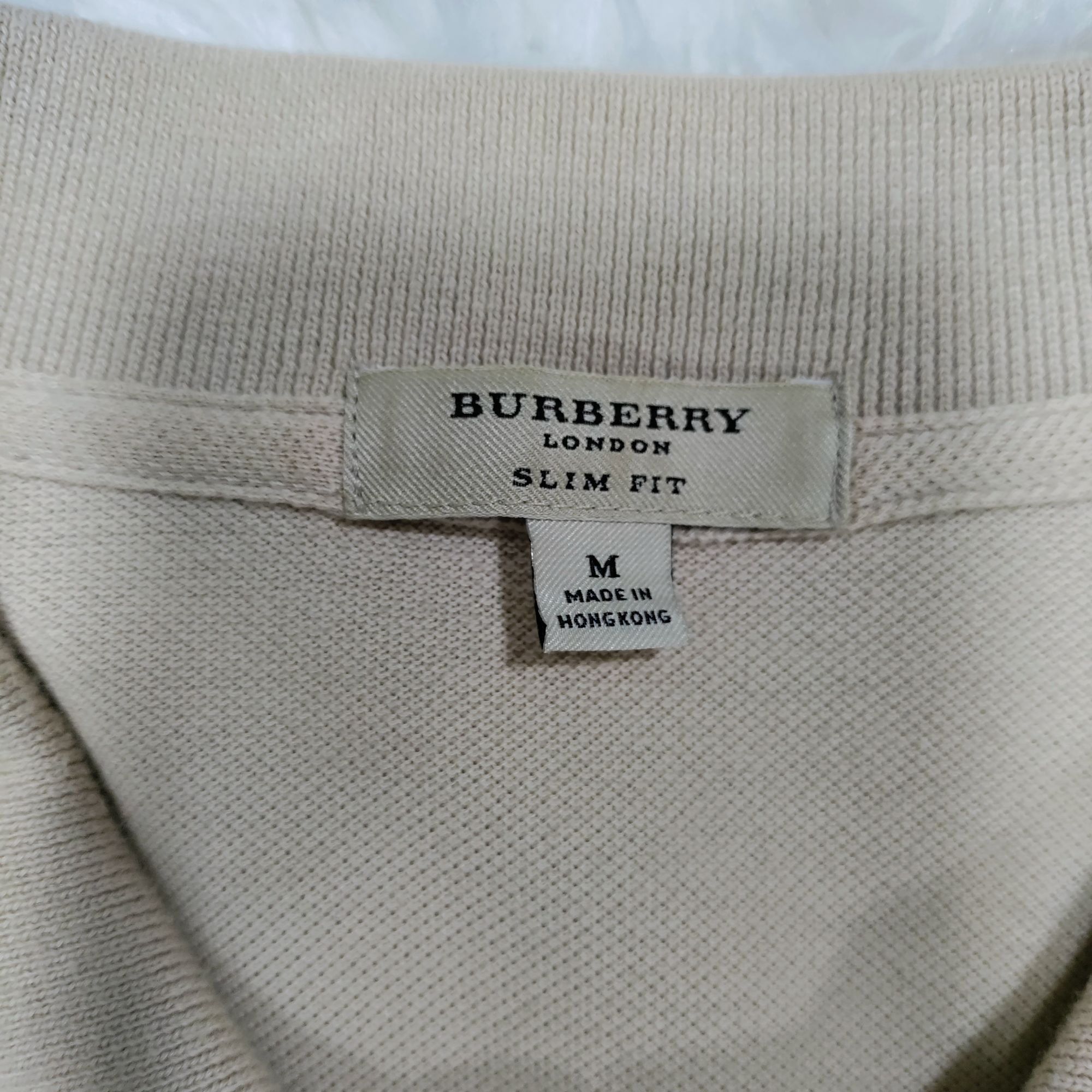 Burberry Burberry London Slim Fit Cotton Embroidered Logo Beige Polo Size US M / EU 48-50 / 2 - 9 Thumbnail