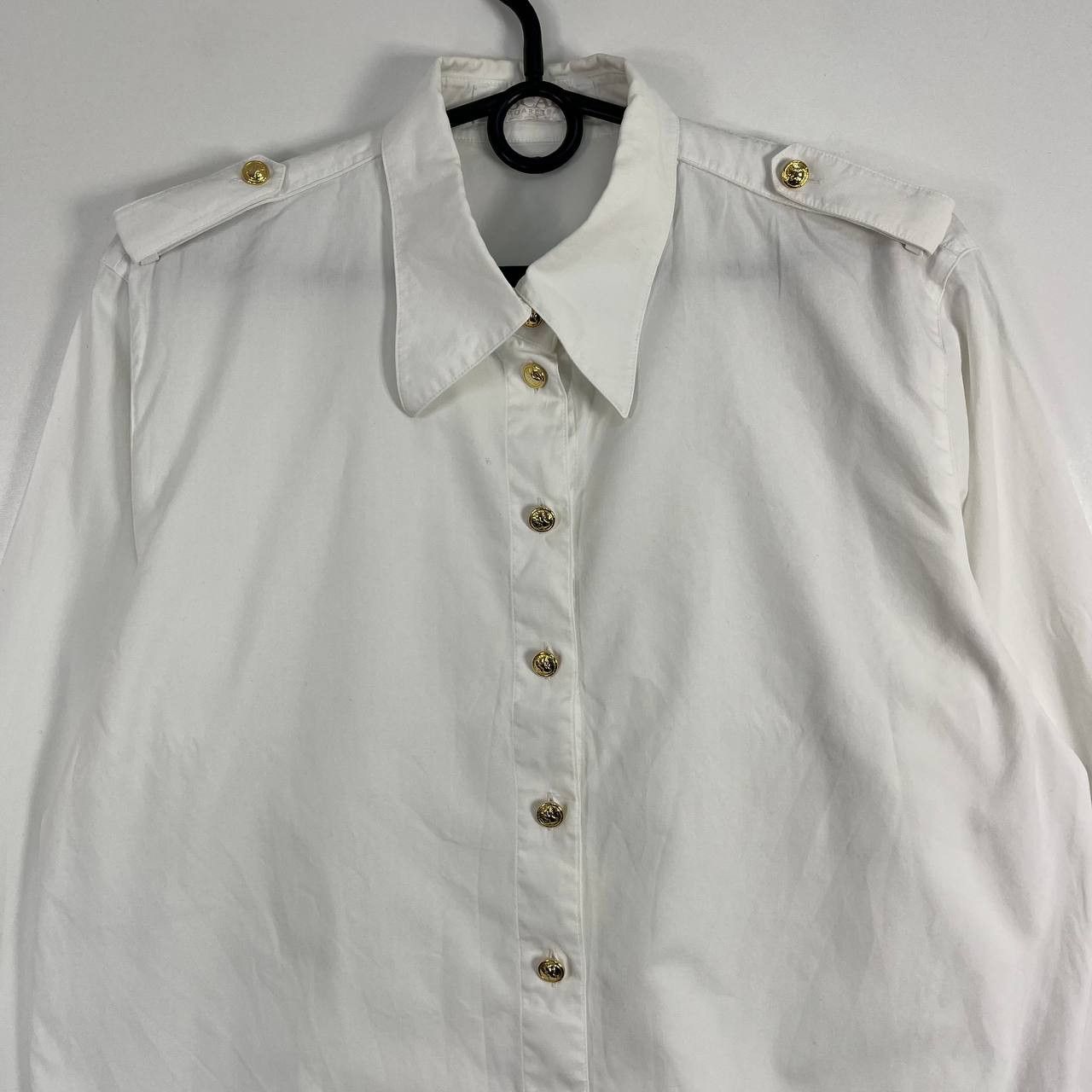 Escada Escada Margaretha Ley White Cotton Shirt With Gold Buttons M Size US M / EU 48-50 / 2 - 2 Thumbnail