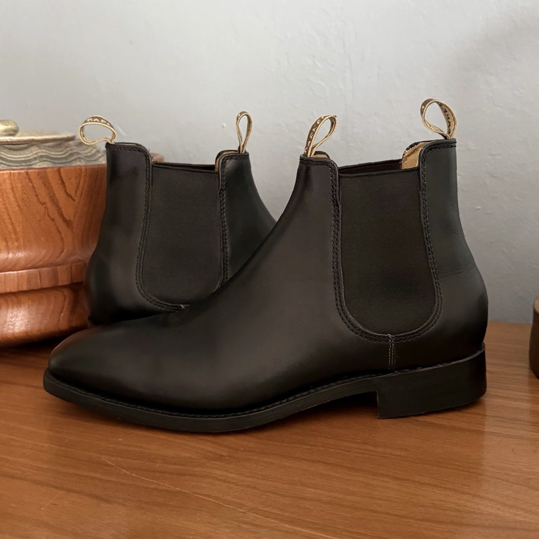 Barker Barker Chelsea Boots Men UK 7 US 8 Black Calf Leather Goodyear Welted Leather Lining Mens Size US 7 / EU 40 - 2 Thumbnail