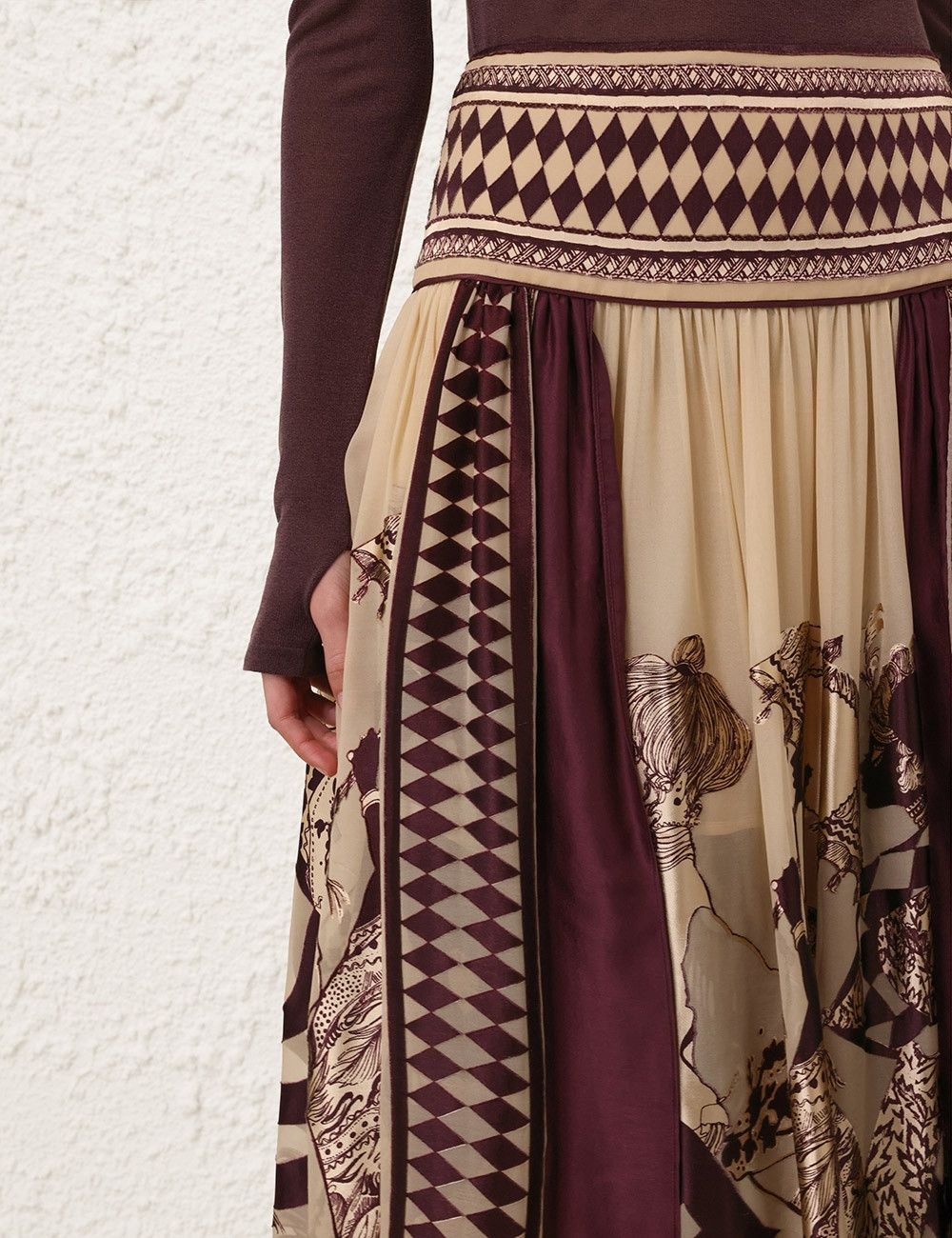 Zimmermann o1w1db10925 Illustration Otto Maxi Skirt in Multicolor Size 32" / US 10 / IT 46 - 5 Thumbnail