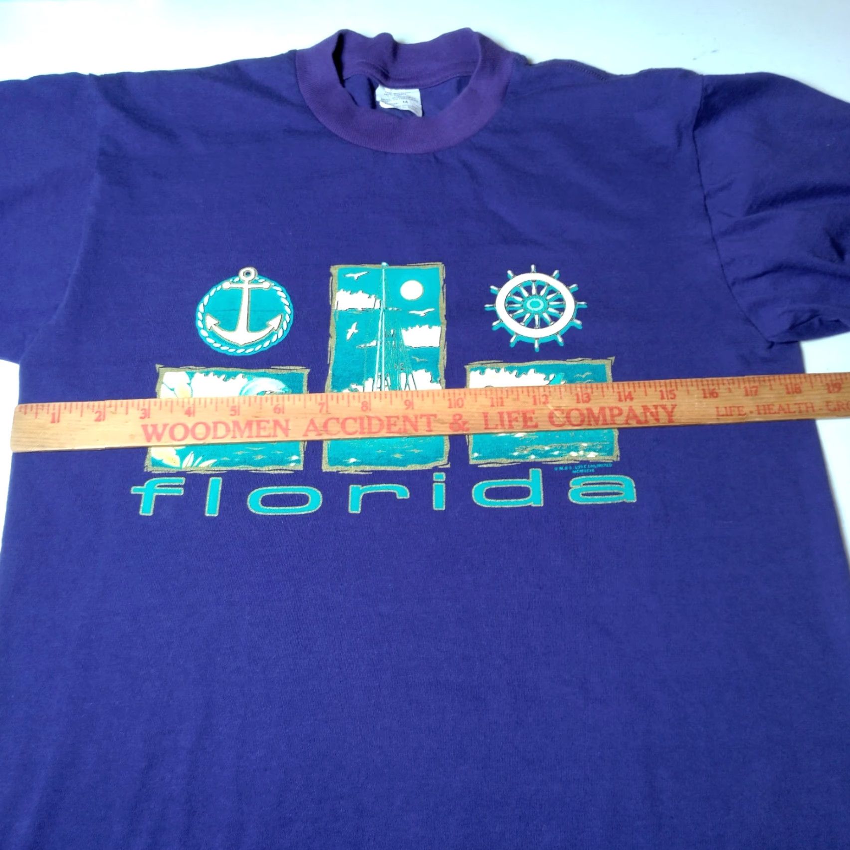 Nautica VINTAGE Unbranded Florida T-Shirt Medium Purple Nautical Dolphin Whale Sailboat Ocean Graphic Mens Size US M / EU 48-50 / 2 - 4 Thumbnail