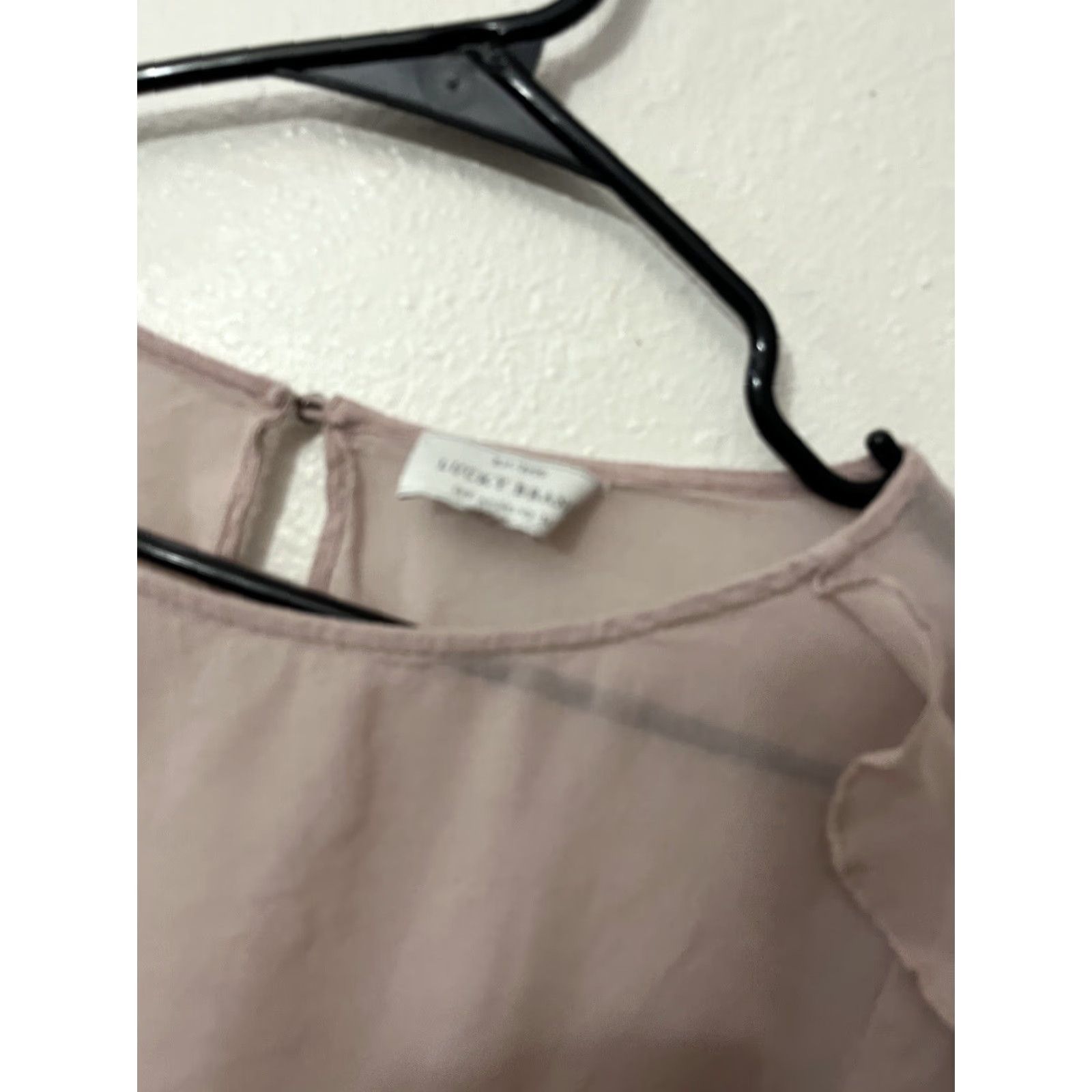 Lucky Brand Lucky Brand Sheer Pink Blouse Long Sleeve Round Neck Size Small Womens Size S / US 4 / IT 40 - 2 Thumbnail