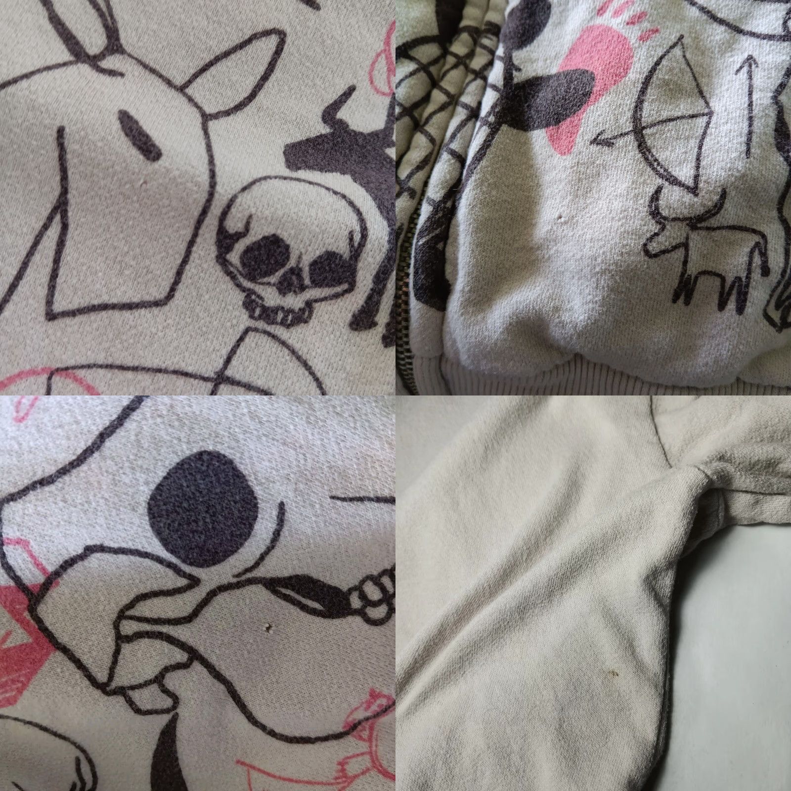 Vintage VINTAGE SUPALIFE Hoodie Sweatshirt Small Gray Distressed Skull Southwest Desert Y2K Womens S Chest Size See Pictures Size S / US 4 / IT 40 - 8 Thumbnail
