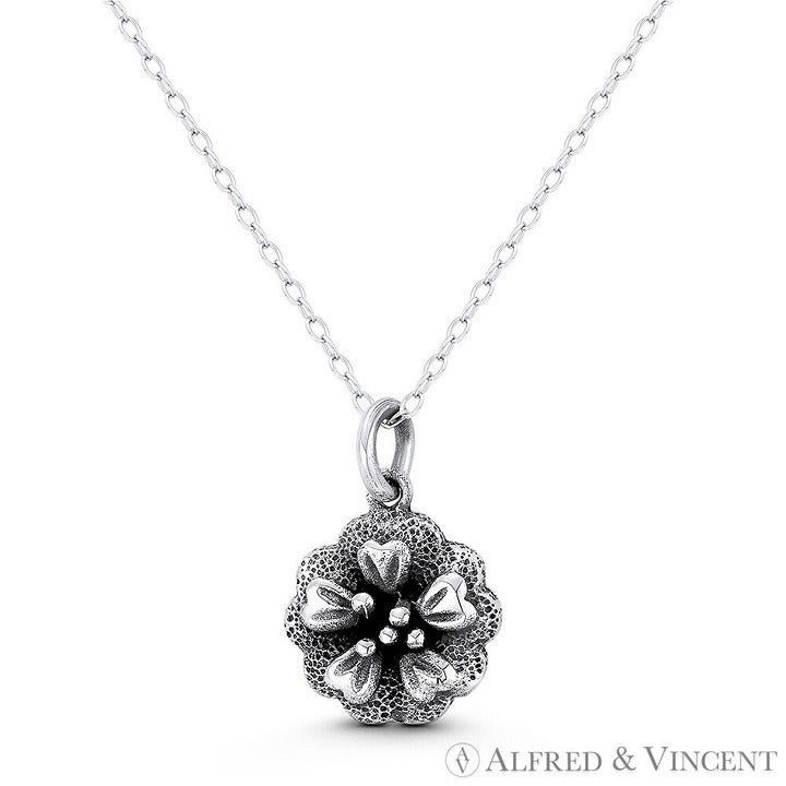 Other Azalea Flower Charm Pendant in Oxidized .925 Sterling Silver Size ONE SIZE - 1 Preview