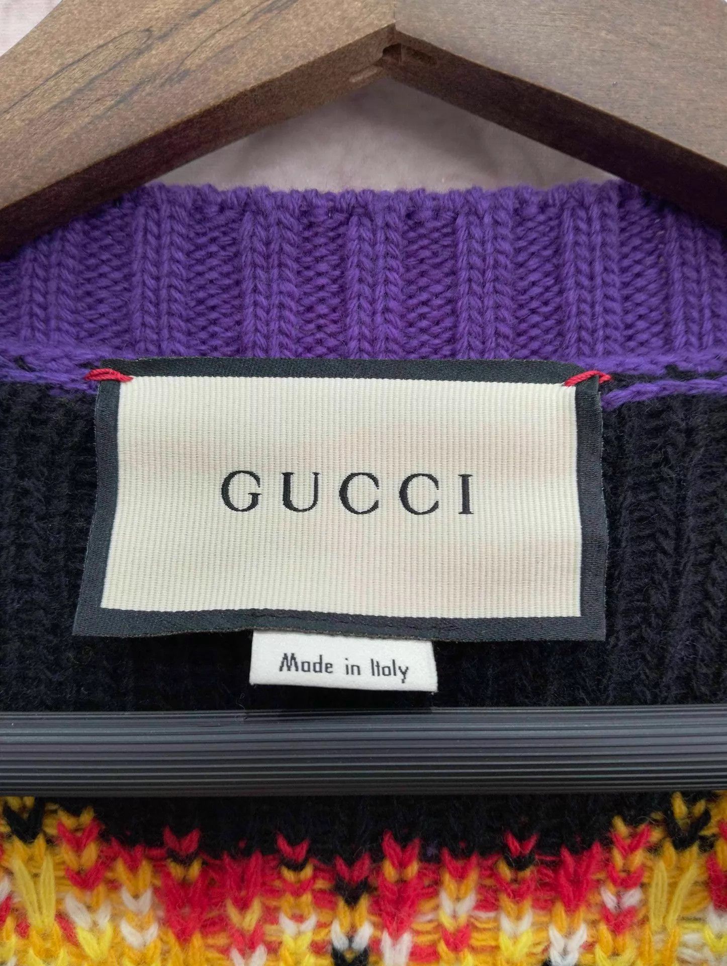 Gucci GUCCI Yellow-Purple Tiger Colorblock LS Sweater M Size US M / EU 48-50 / 2 - 3 Thumbnail
