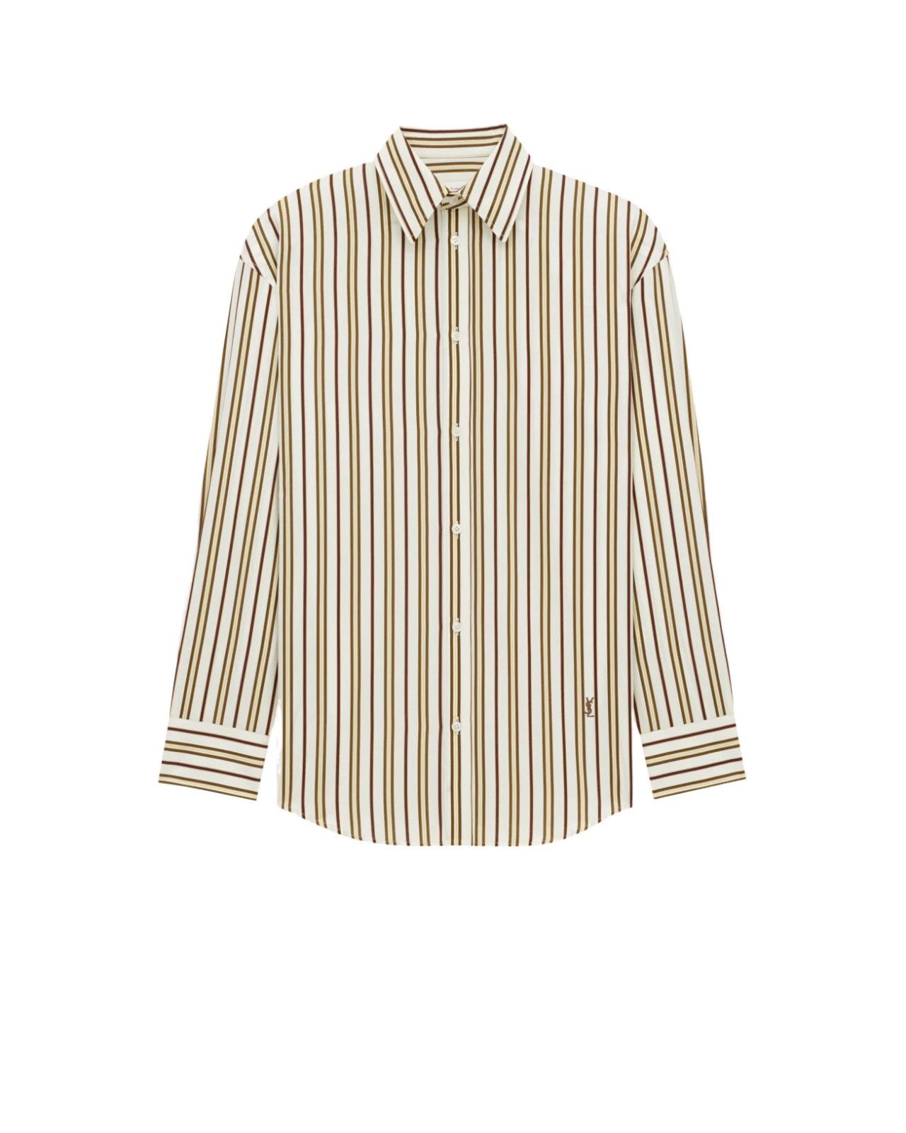 Saint Laurent Cassandre Craie/Beige Cotton Shirt New