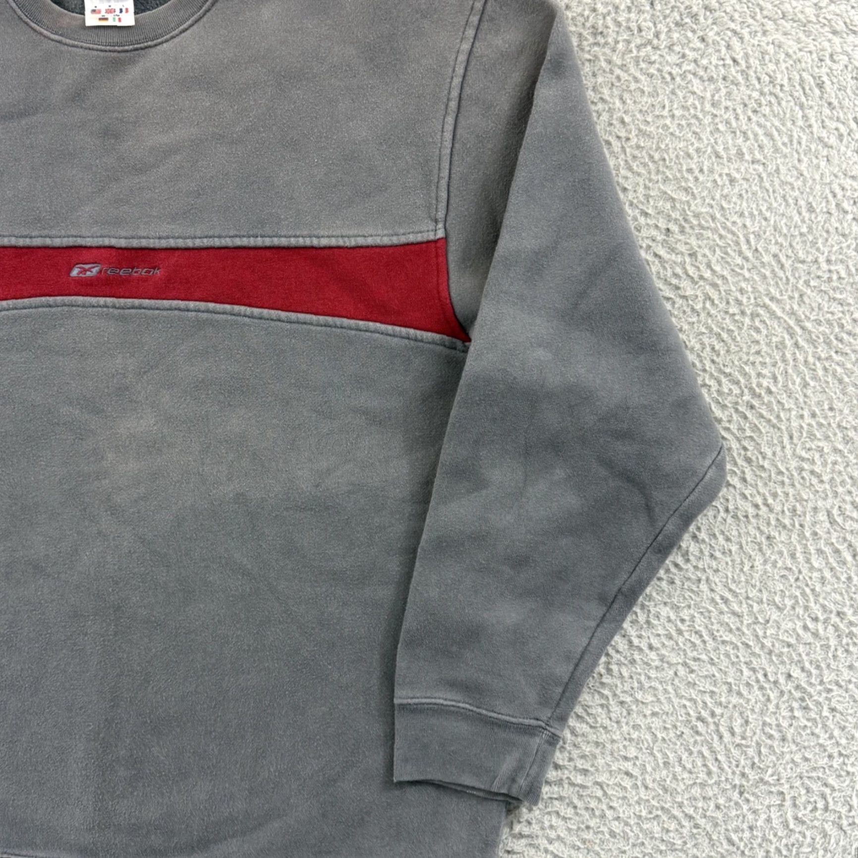Reebok VINTAGE Reebok Sweatshirt Mens Medium Gray Logo Pullover Hooded Pockets Crew Neck 90s Retro Sports Size US M / EU 48-50 / 2 - 5 Thumbnail