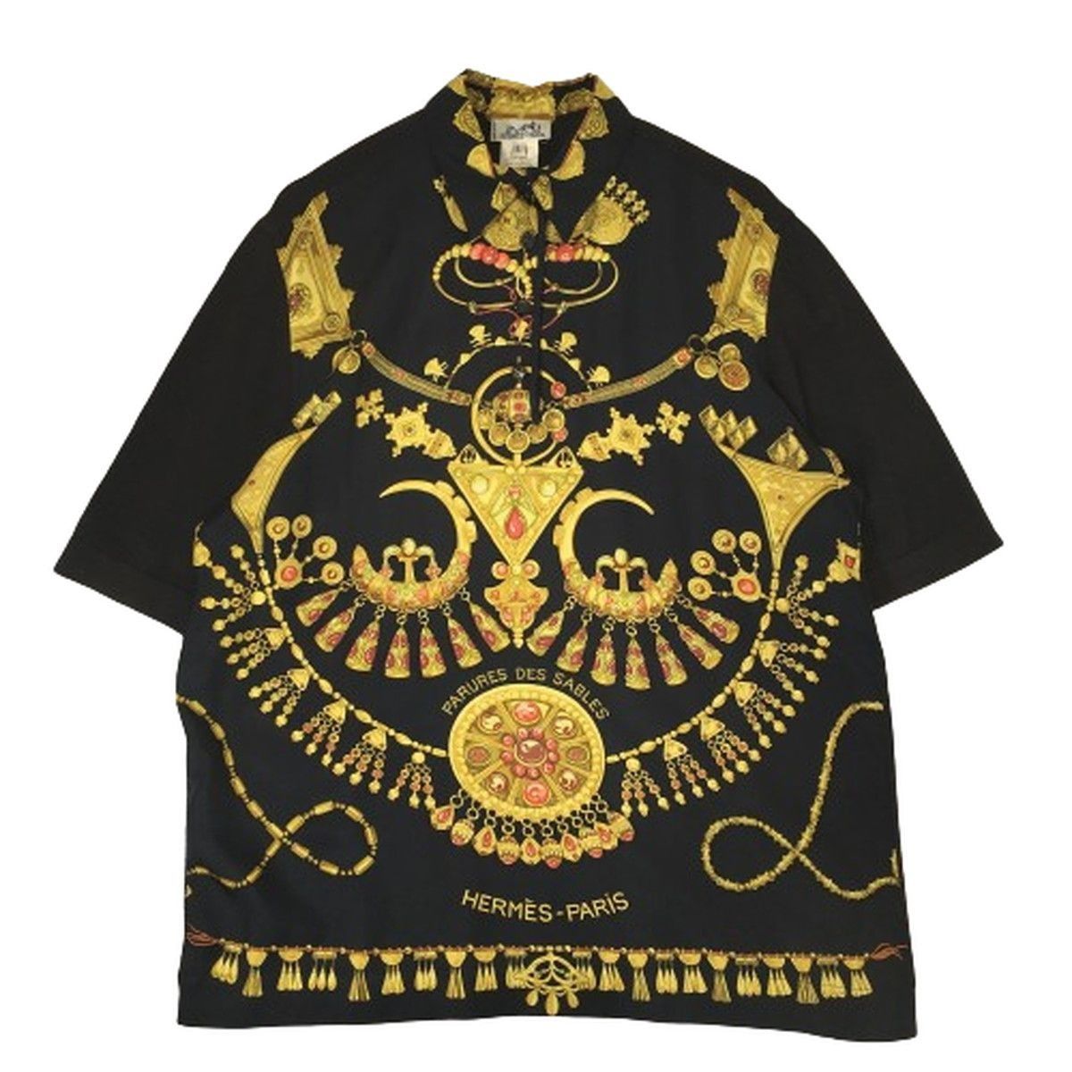 Hermes HERMES Silk Knit Shirt Black Serie Button women FR40 UK12 Size L / US 10 / IT 46 - 4 Thumbnail