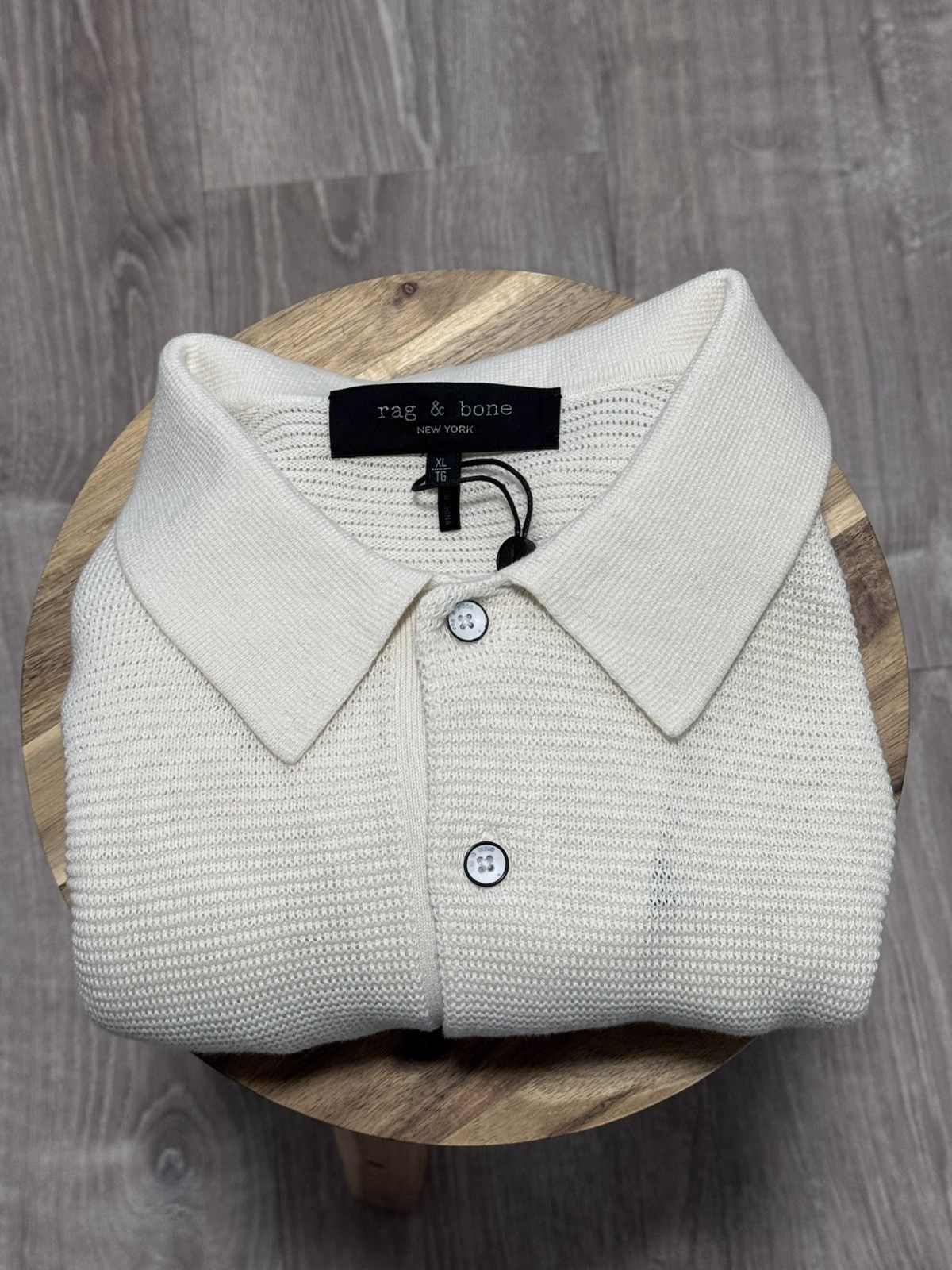 Rag & Bone rag & bone Lewis Polo Ivory Knit Sweater Shirt NWT XL Size US XL / EU 56 / 4 - 10 Thumbnail