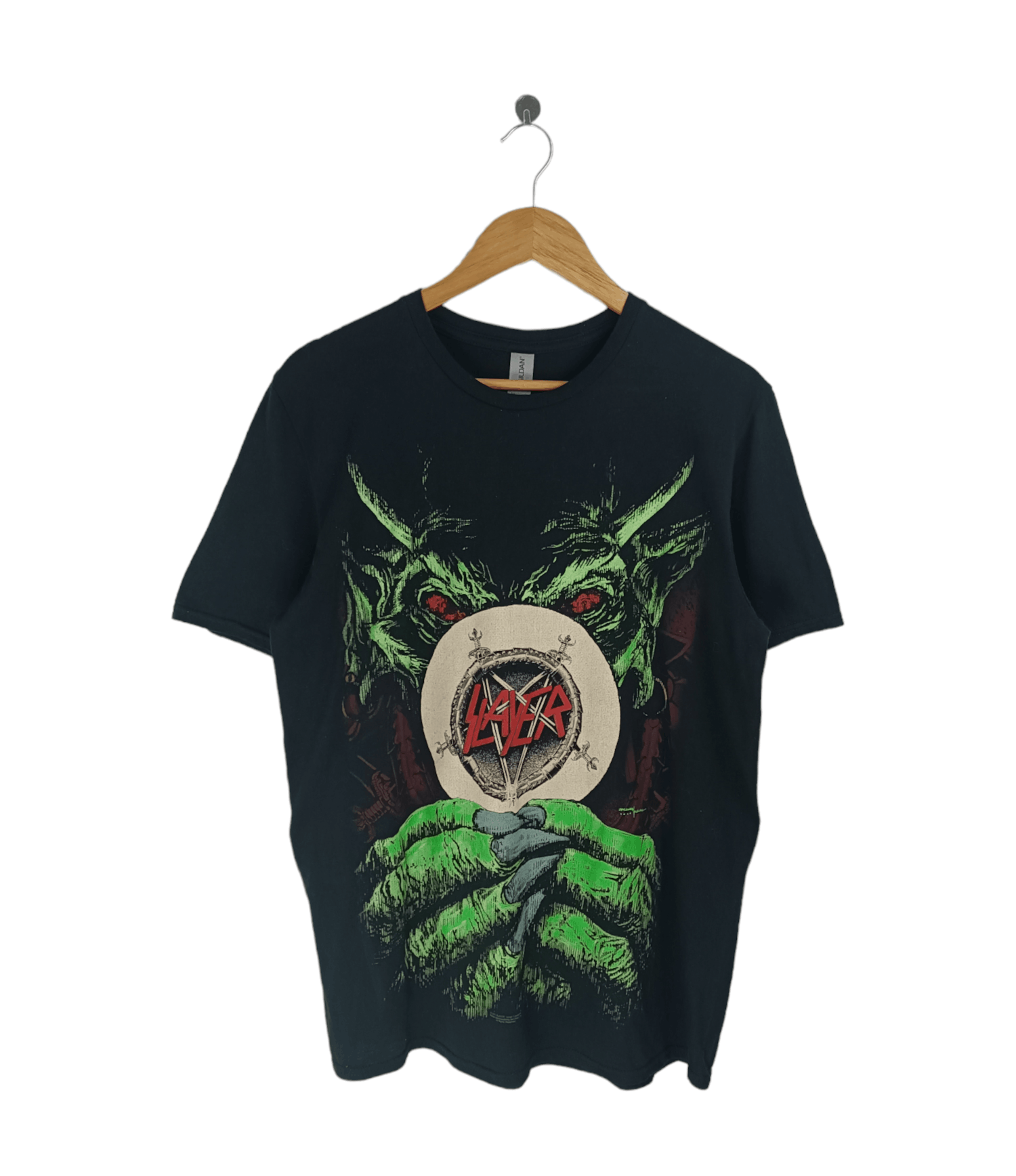 Band Tees VINTAGE SLAYER ROOT OF ALL EVIL GREEN MONSTER TEE RARE Size US M / EU 48-50 / 2 - 1 Thumbnail